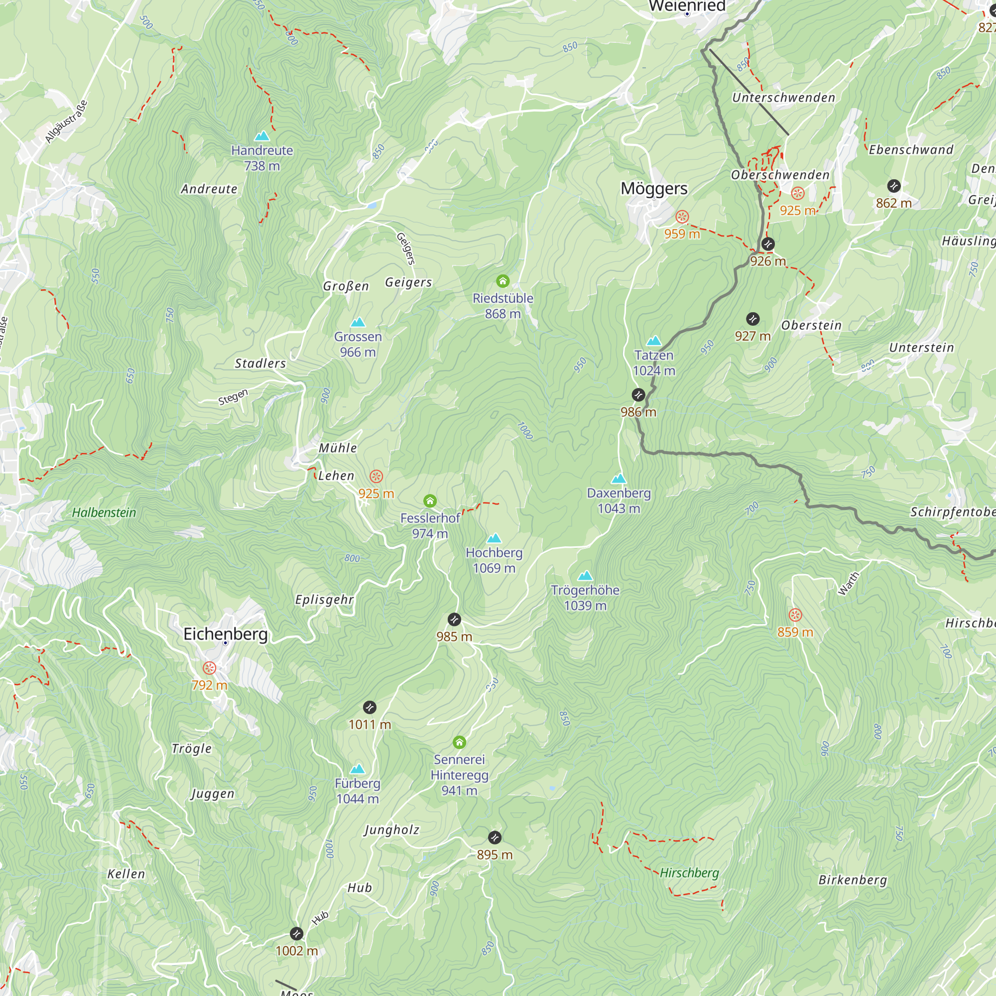 Hochbergalpe map