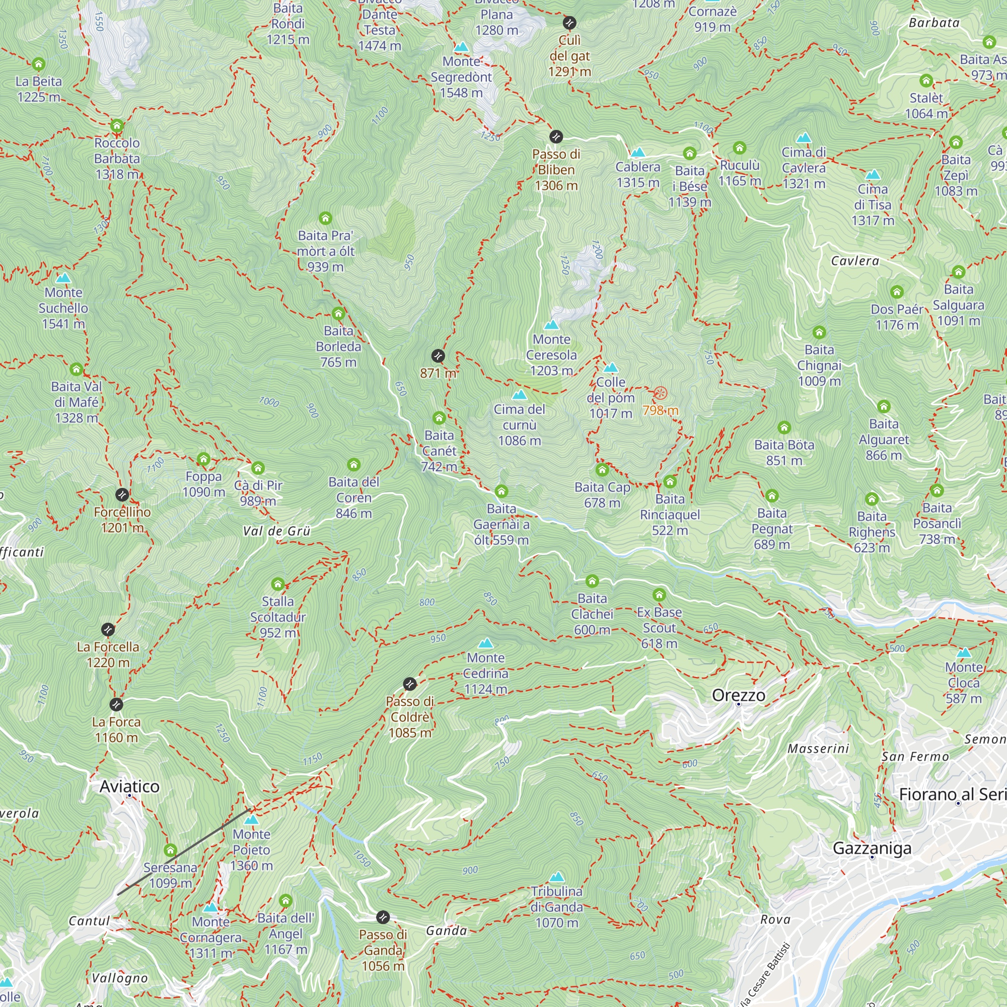 Baita Gaernài a bas map