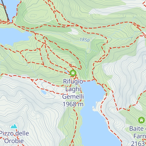 Map of Rifugio Laghi Gemelli