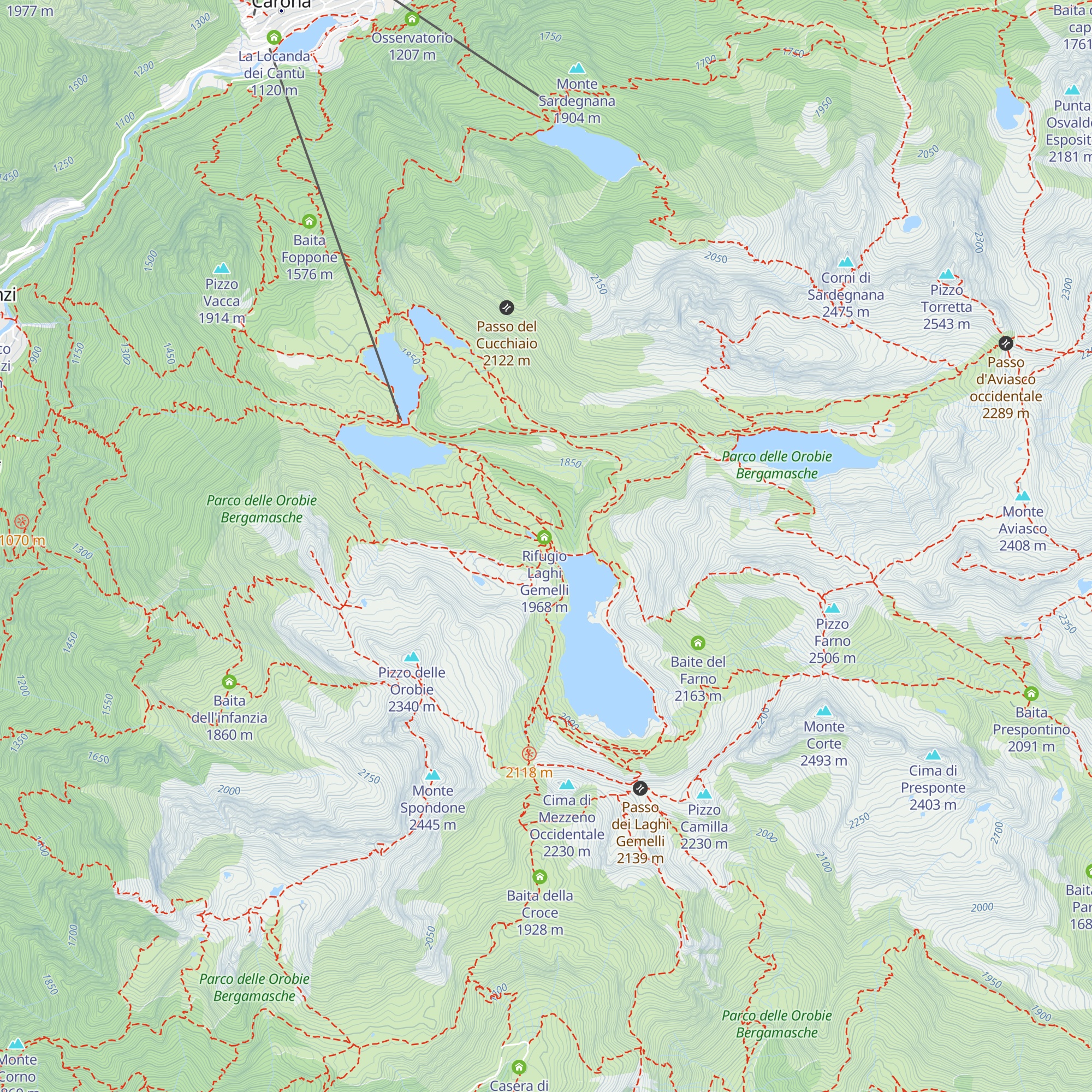 Baita del Pellegrino map