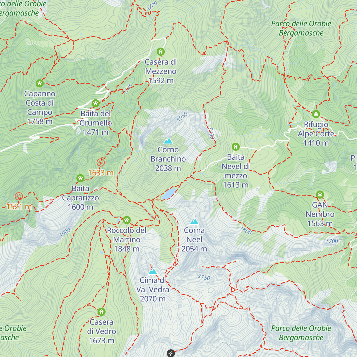 Rifugio Branchino map