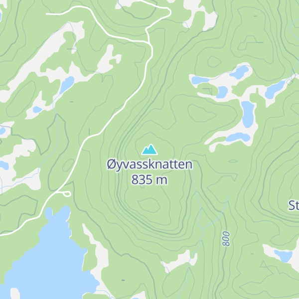 Map of Øyvassknatten