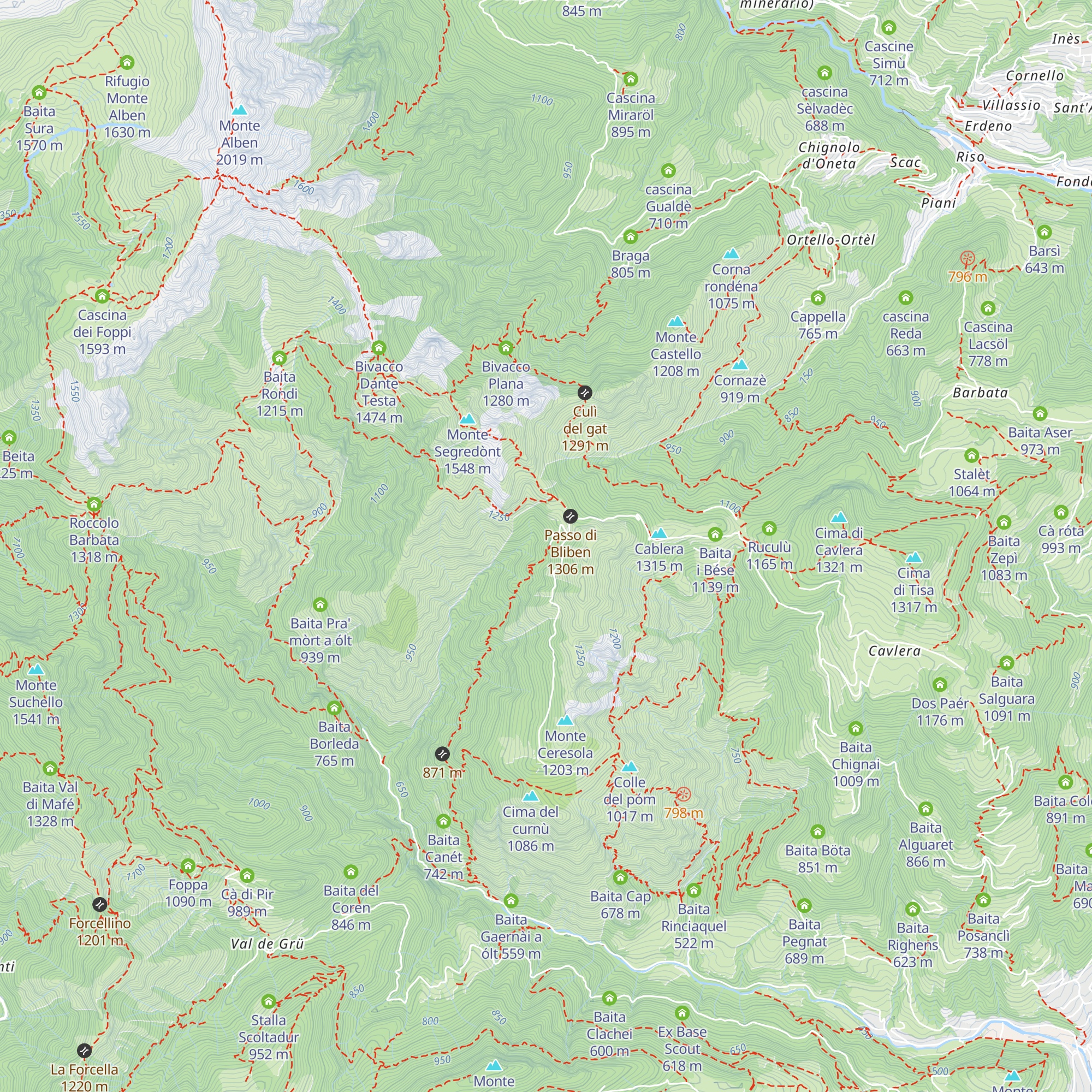 Baita Bliben a mèz map