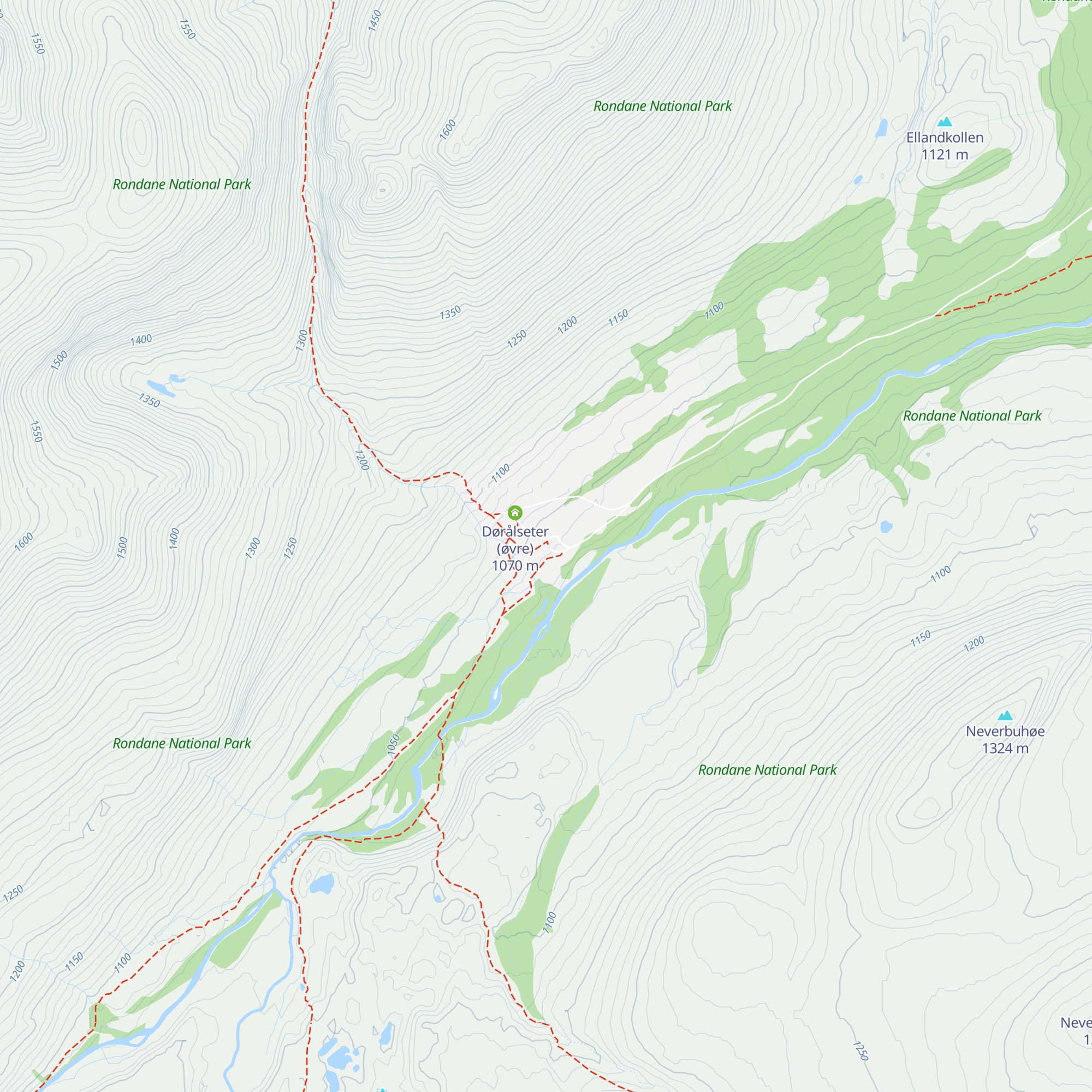 Nedre Dørålseter Turisthytte map