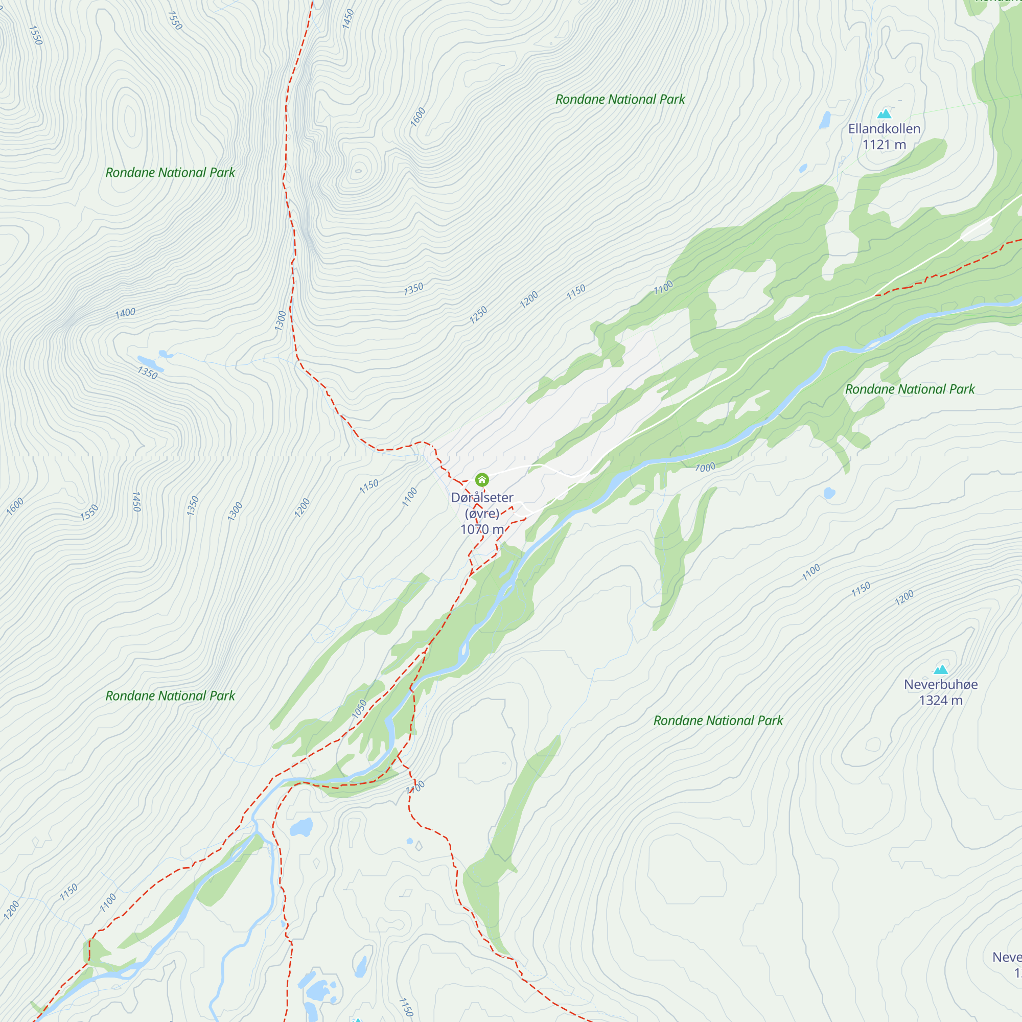Nedre Dørålseter Turisthytte map