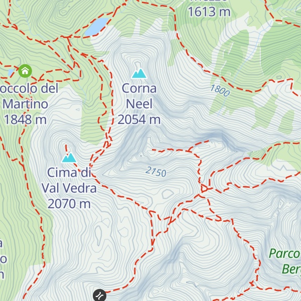 Map of Corna Piana - Cima ovest