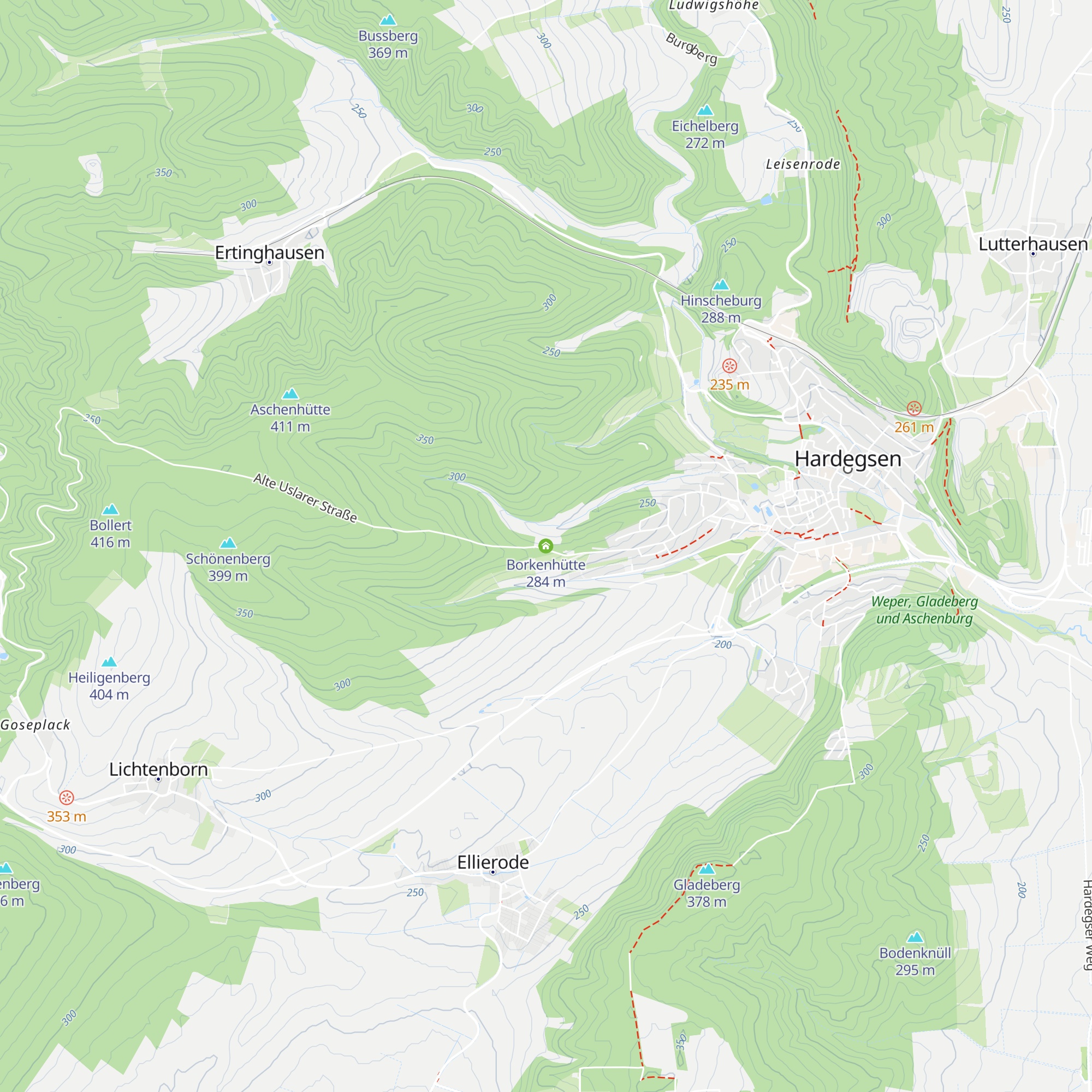 Borkenhütte map