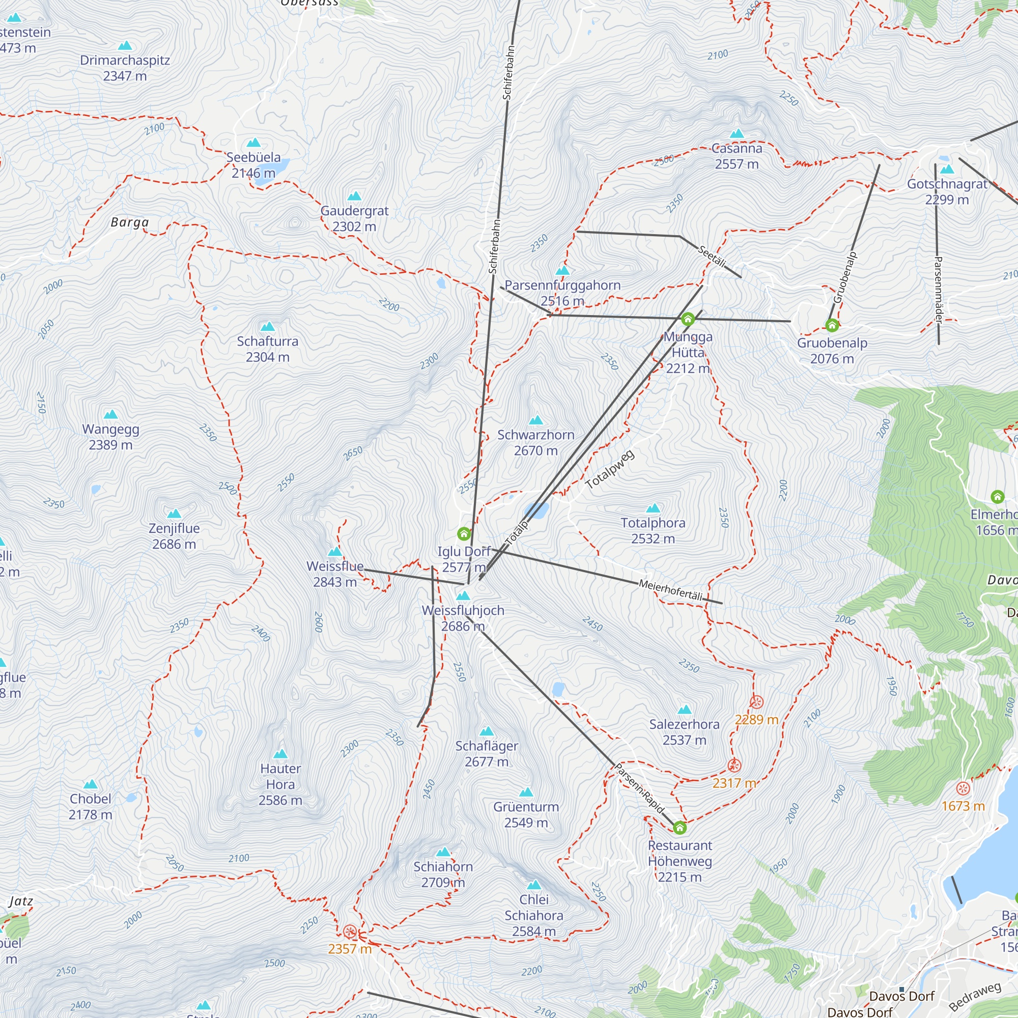 Schneebar Totalp map