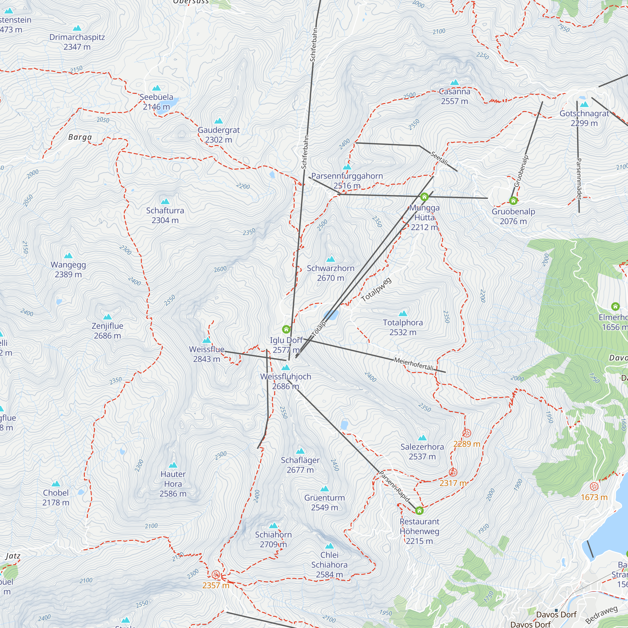 Schneebar Totalp map