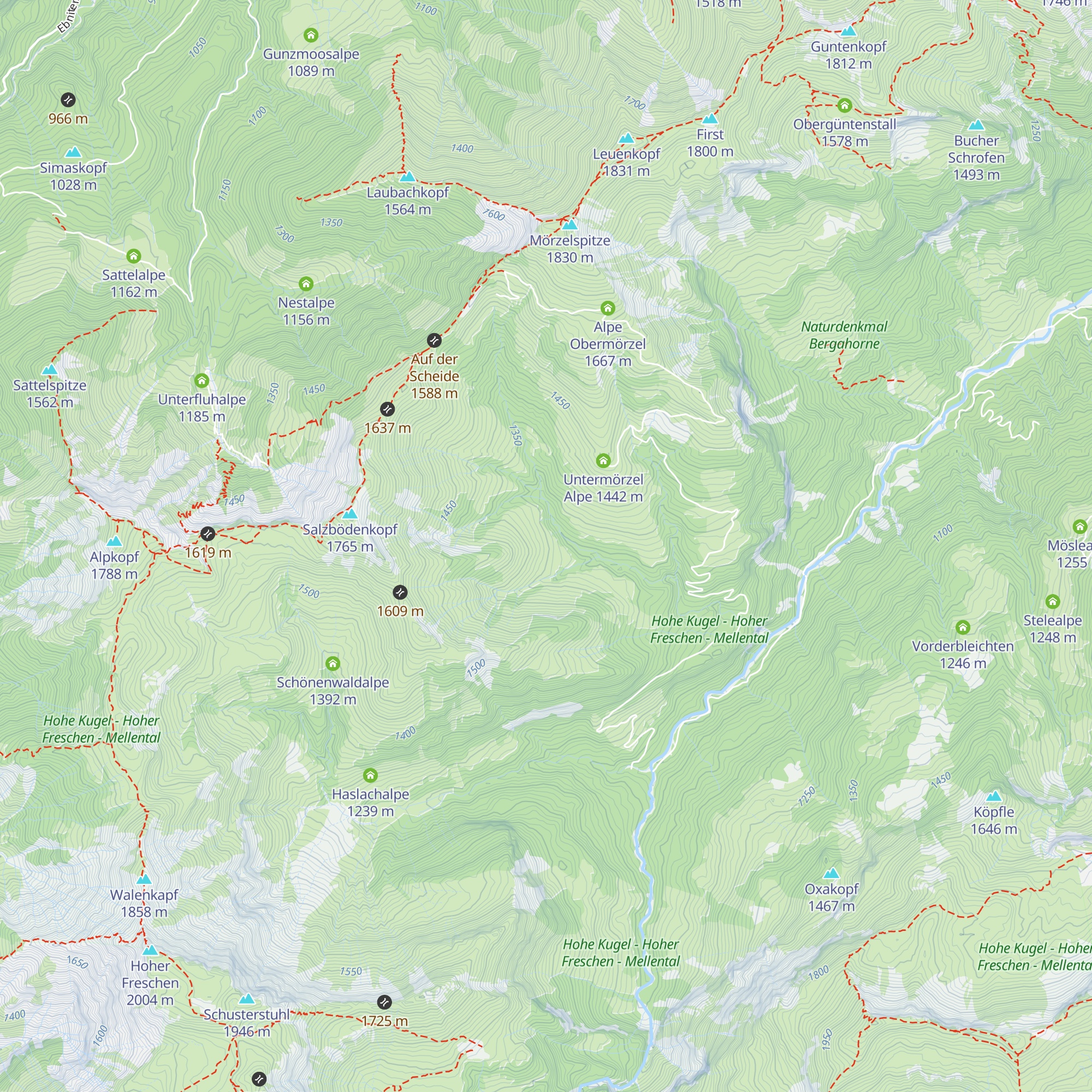 Alpe Unterbruderthan map