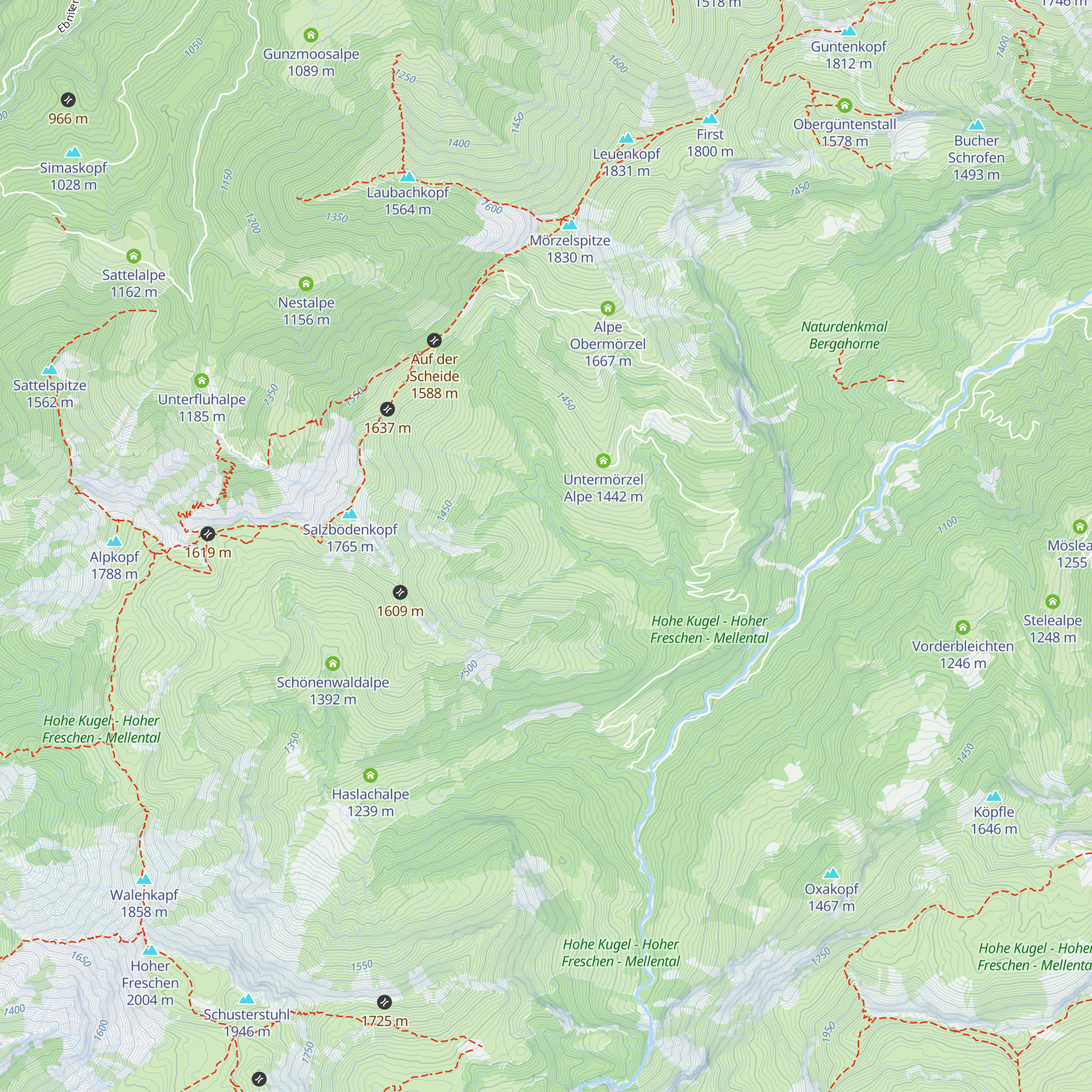 Alpe Unterbruderthan map