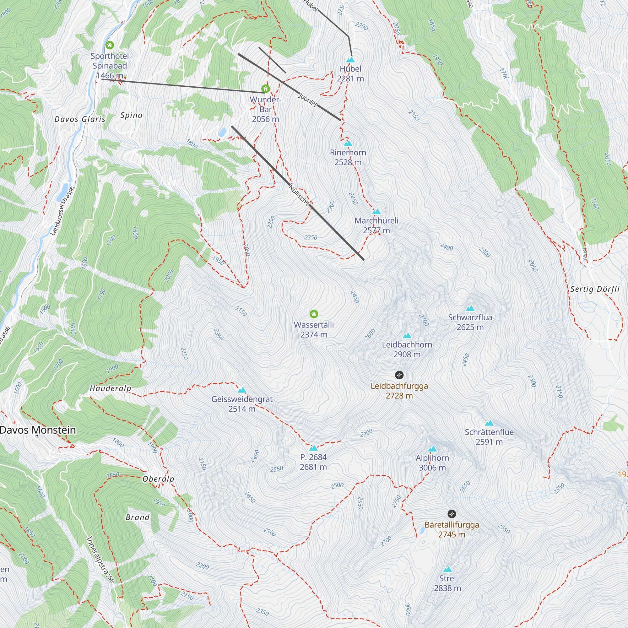 Wassertälli map