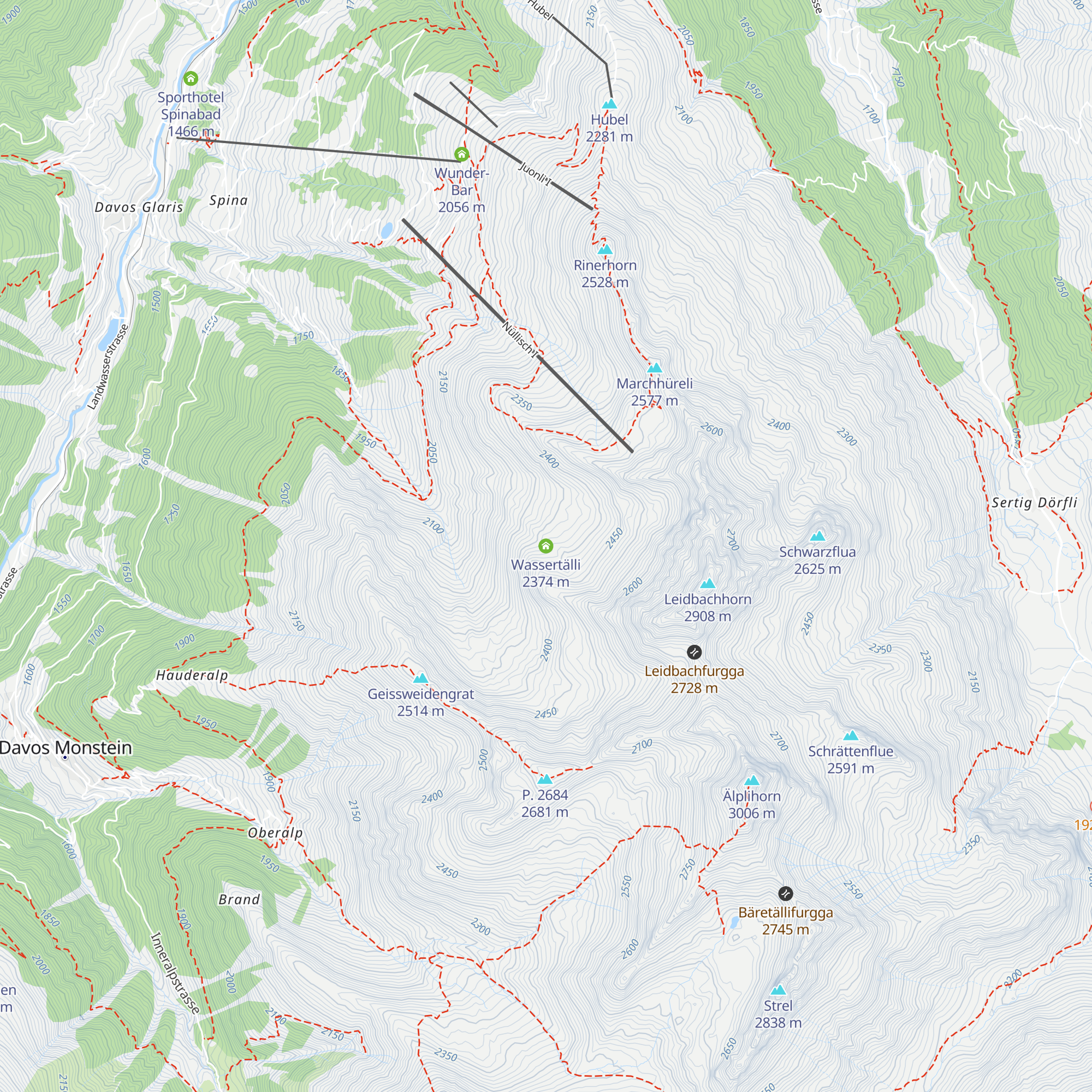 Wassertälli map