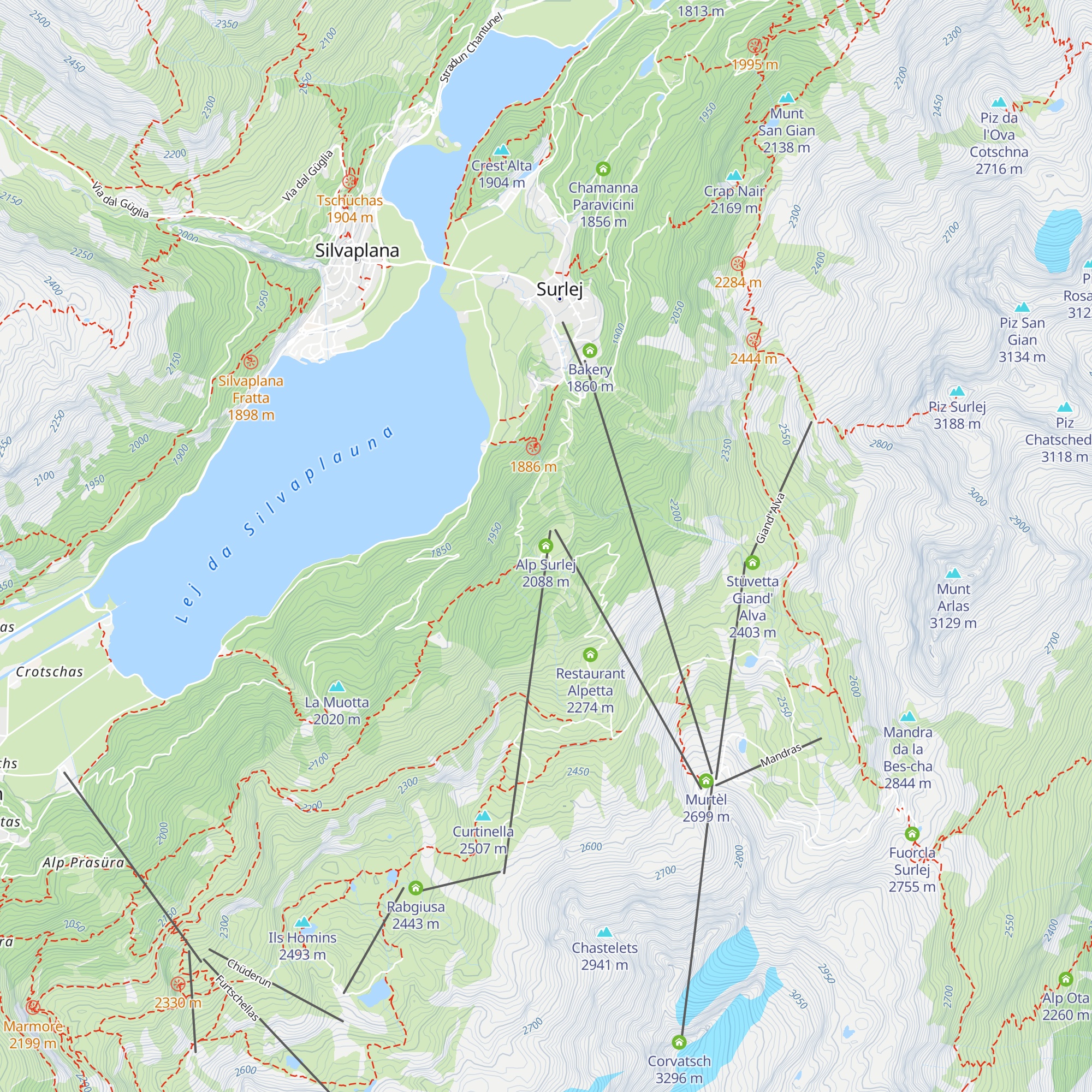 Alp Surlej map