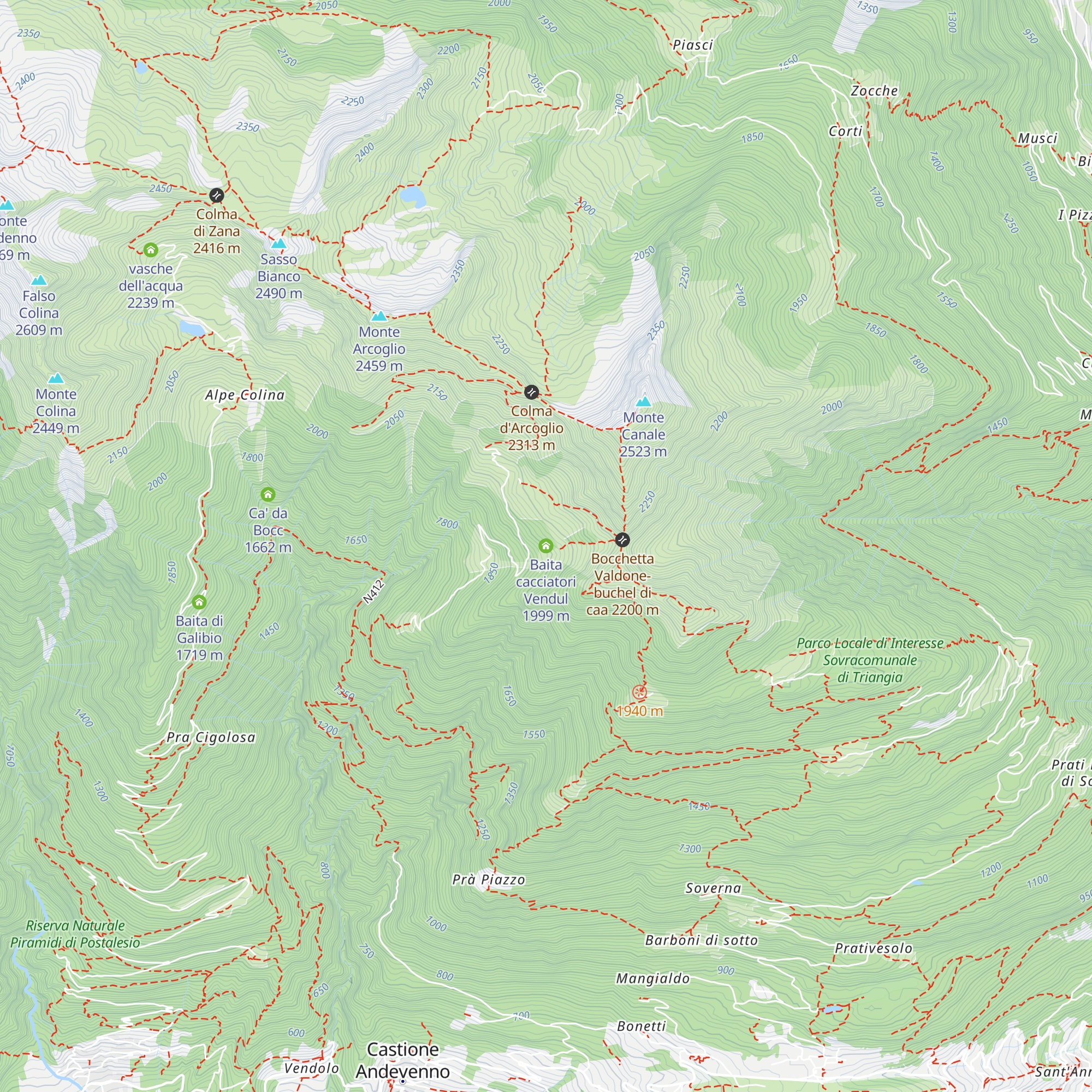 Baita cacciatori Vendul map