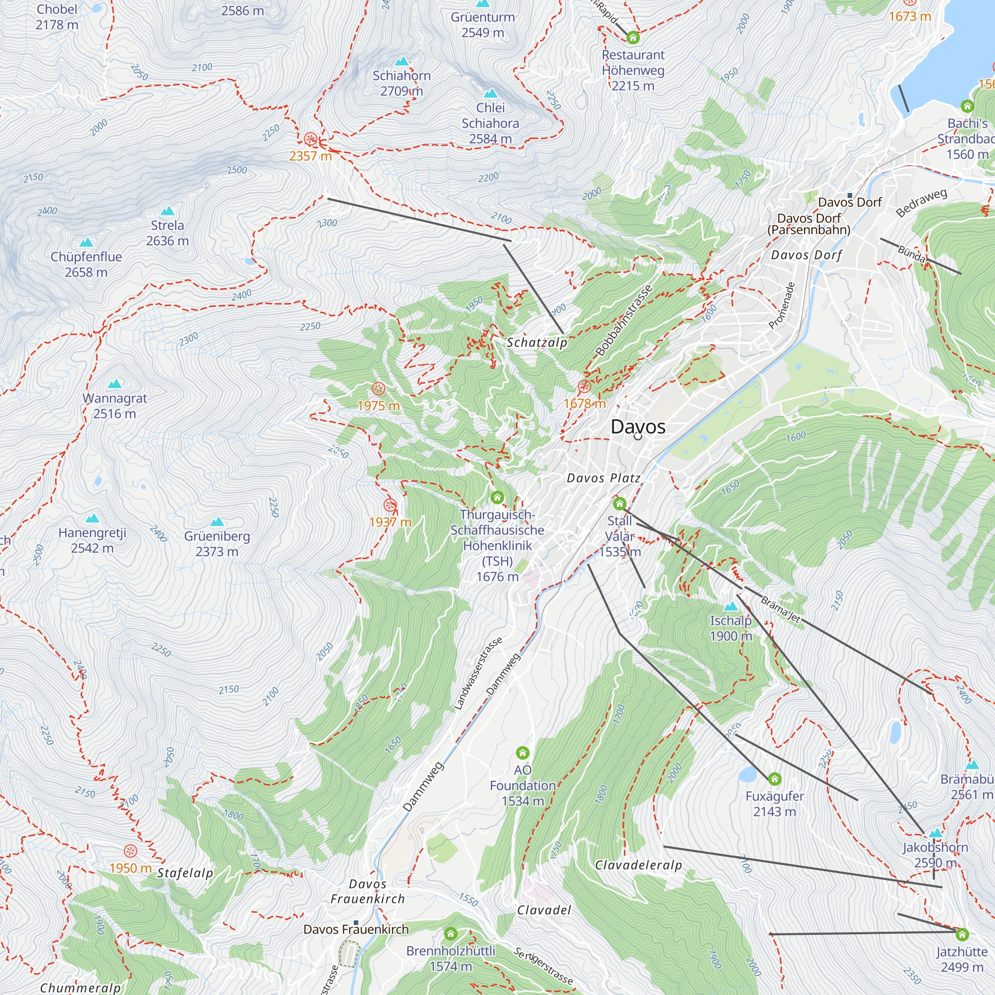 Thurgauisch-Schaffhausische Höhenklinik (TSH) map