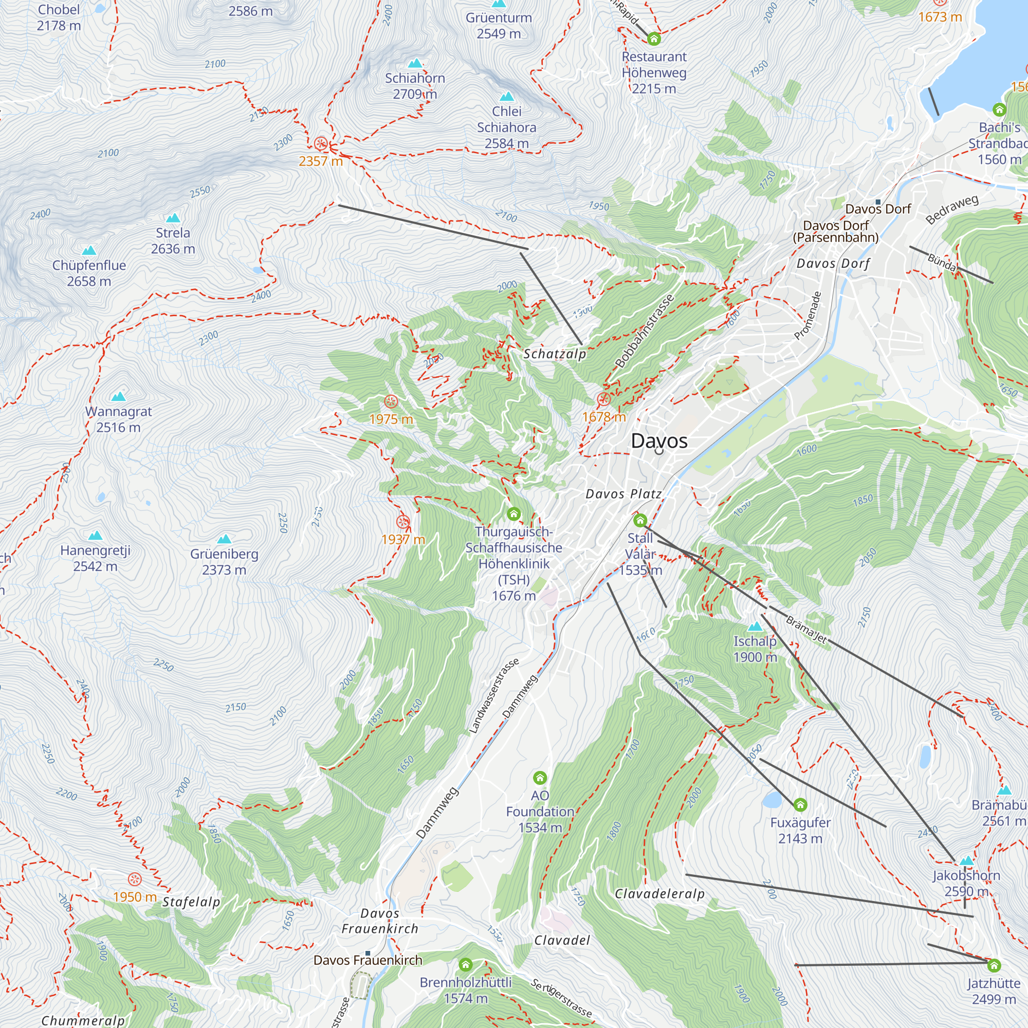 Thurgauisch-Schaffhausische Höhenklinik (TSH) map