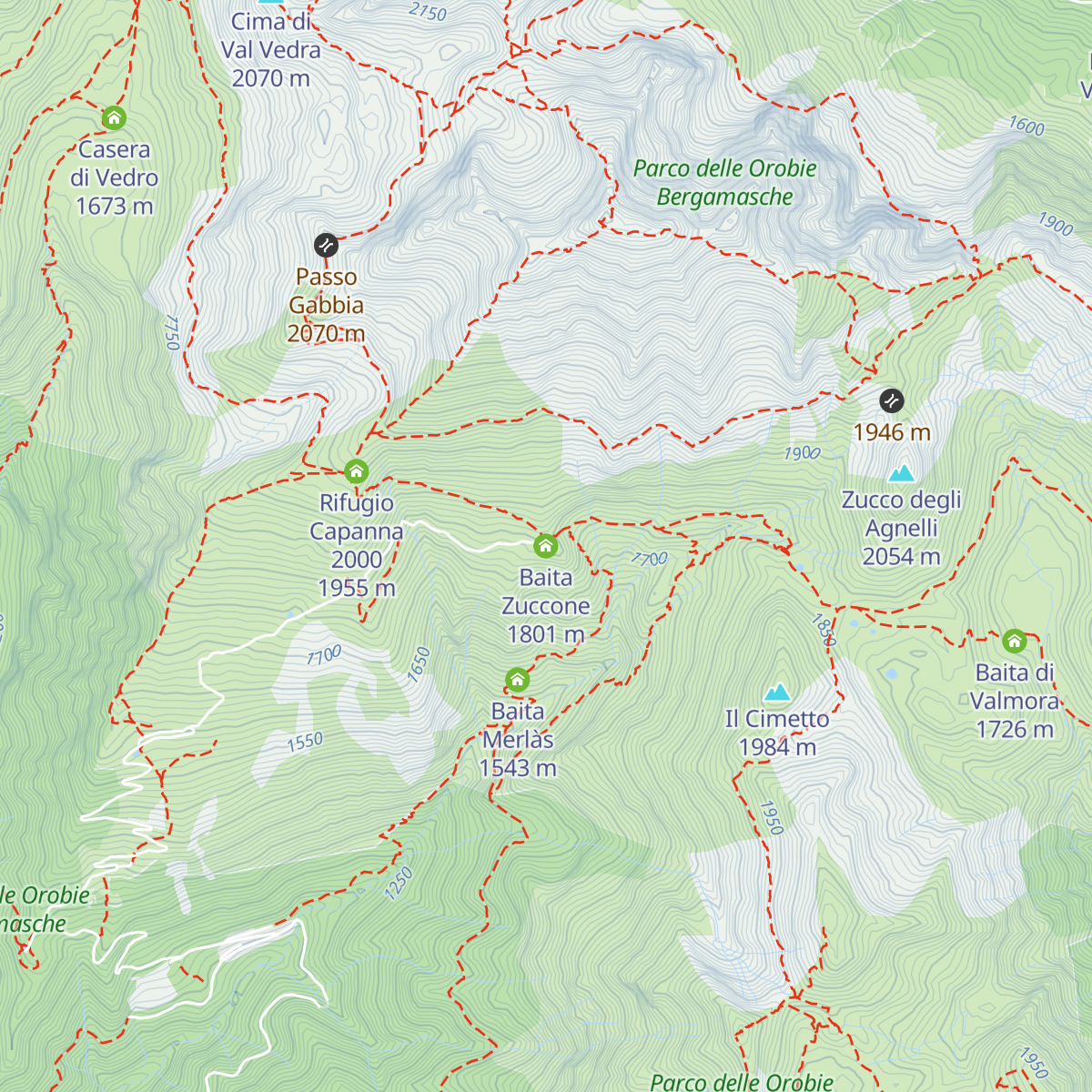Baita Zuccone map