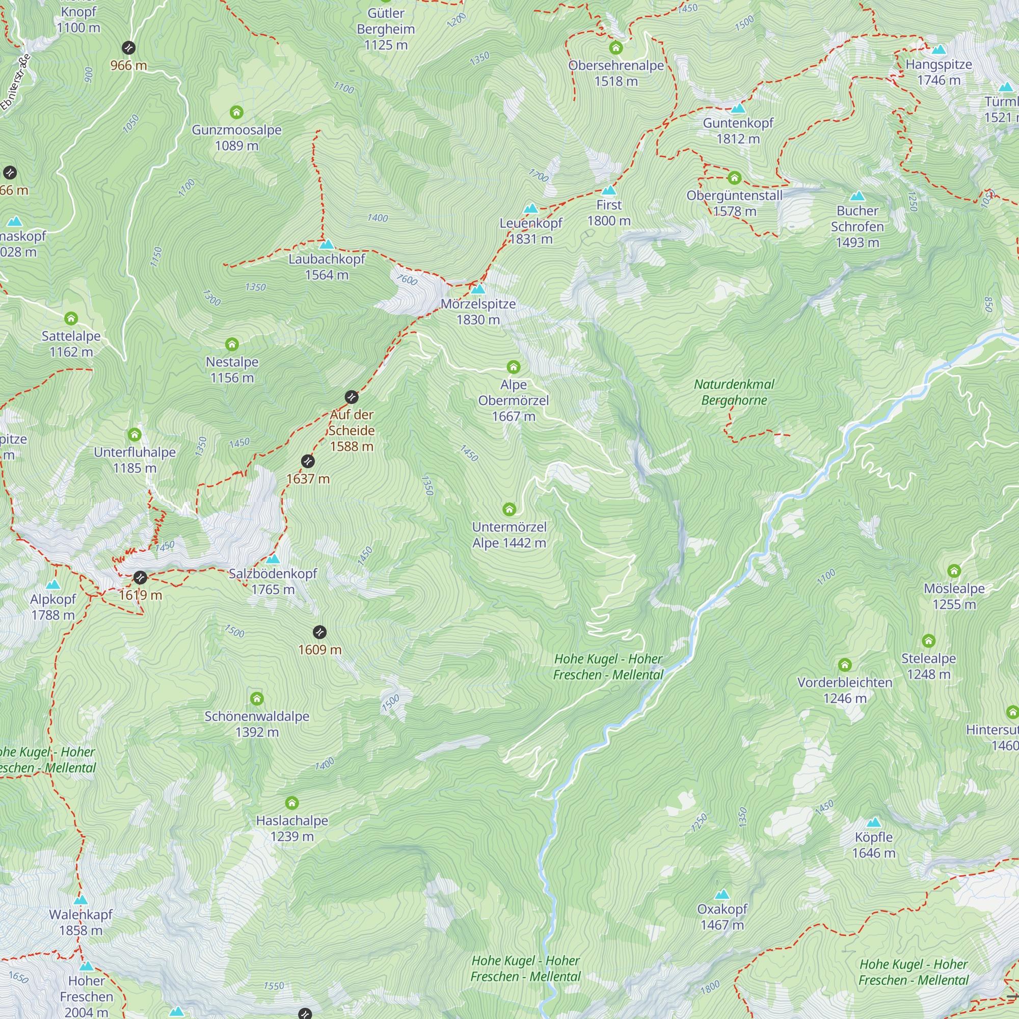 Untermörzel Alpe map