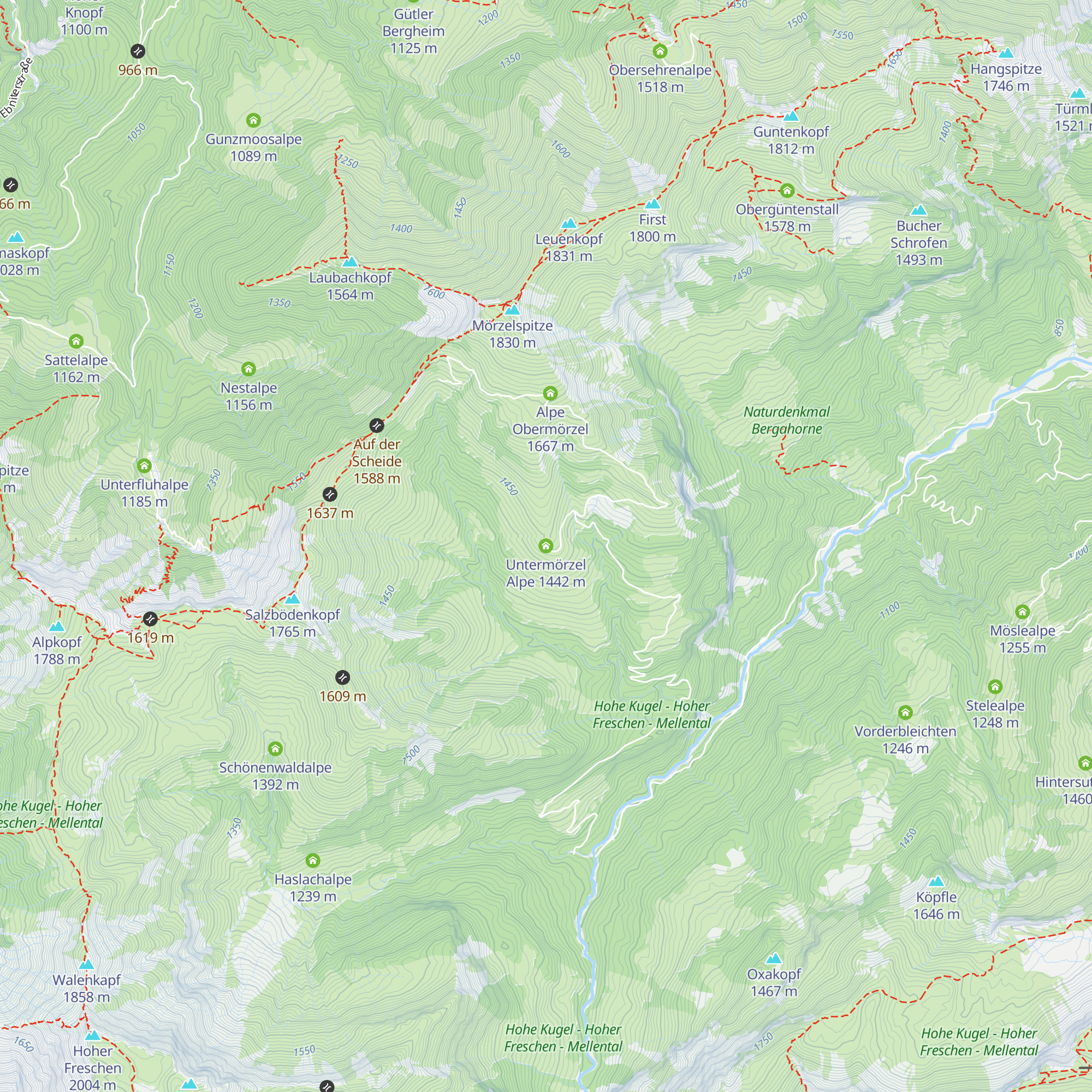 Untermörzel Alpe map