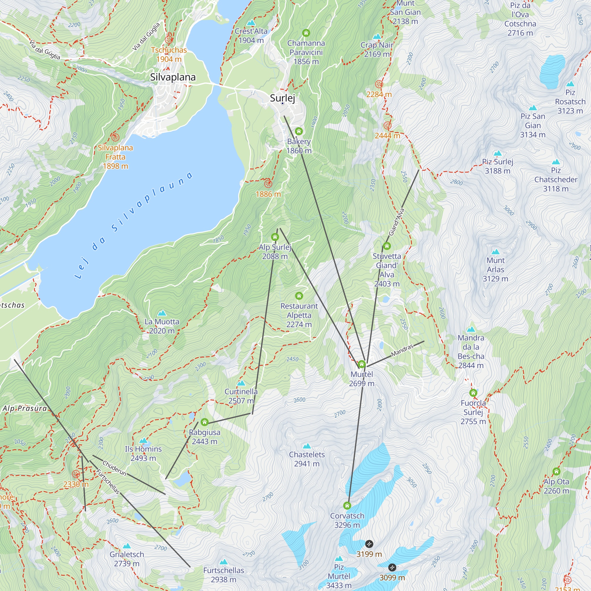 SKI CLUB Corvatsch map