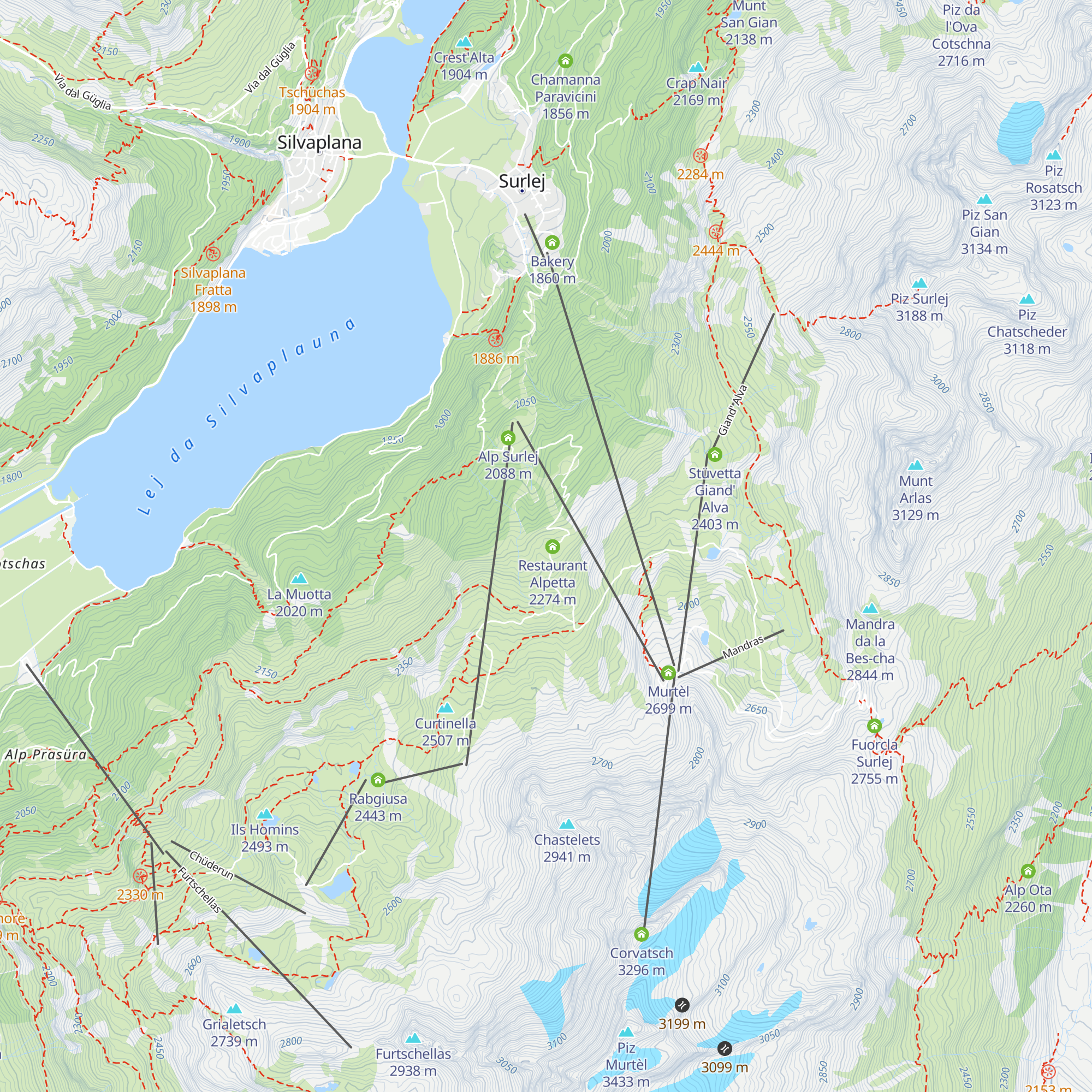 SKI CLUB Corvatsch map