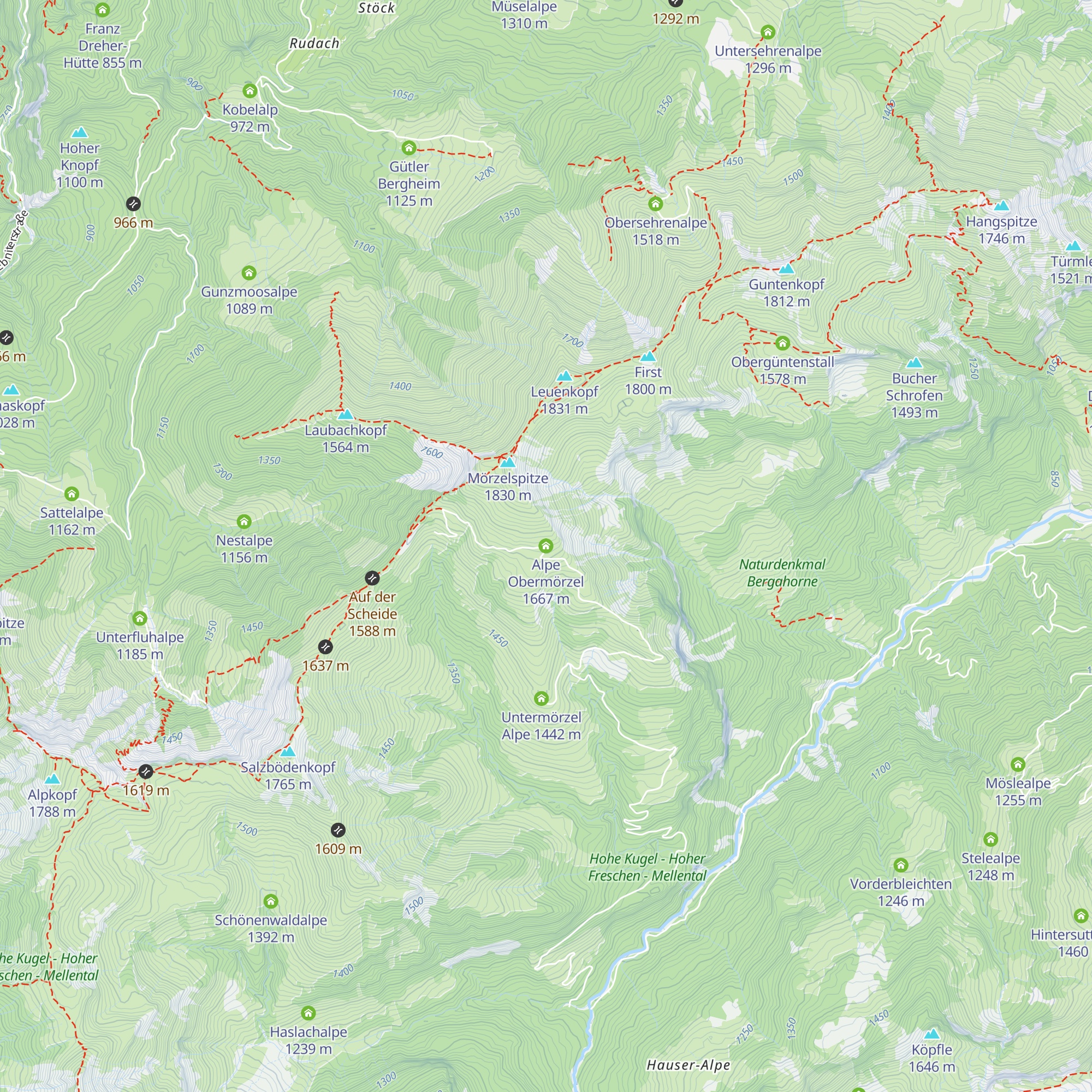 Alpe Obermörzel map