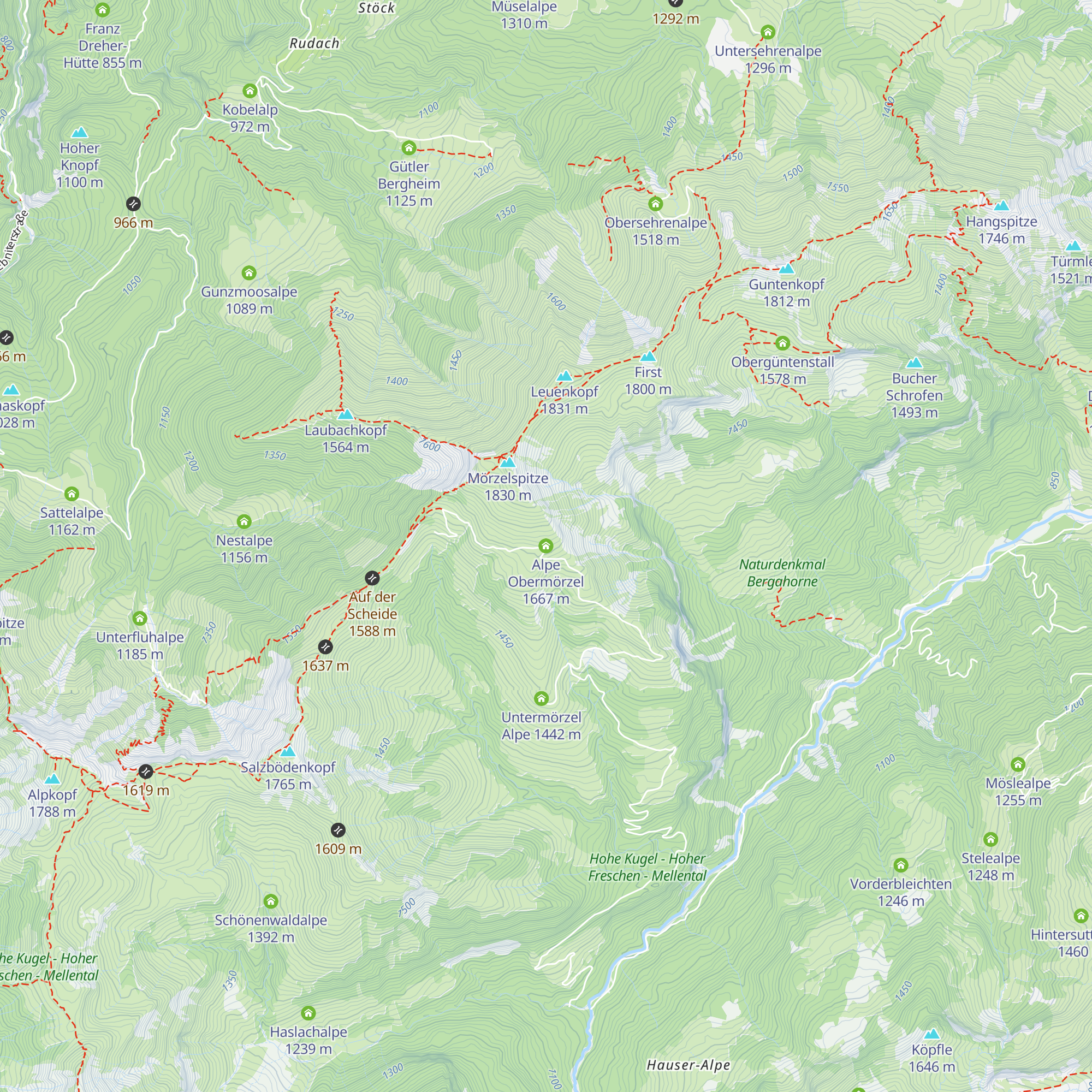 Alpe Obermörzel map