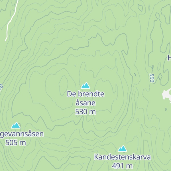 Map of De brendte åsane