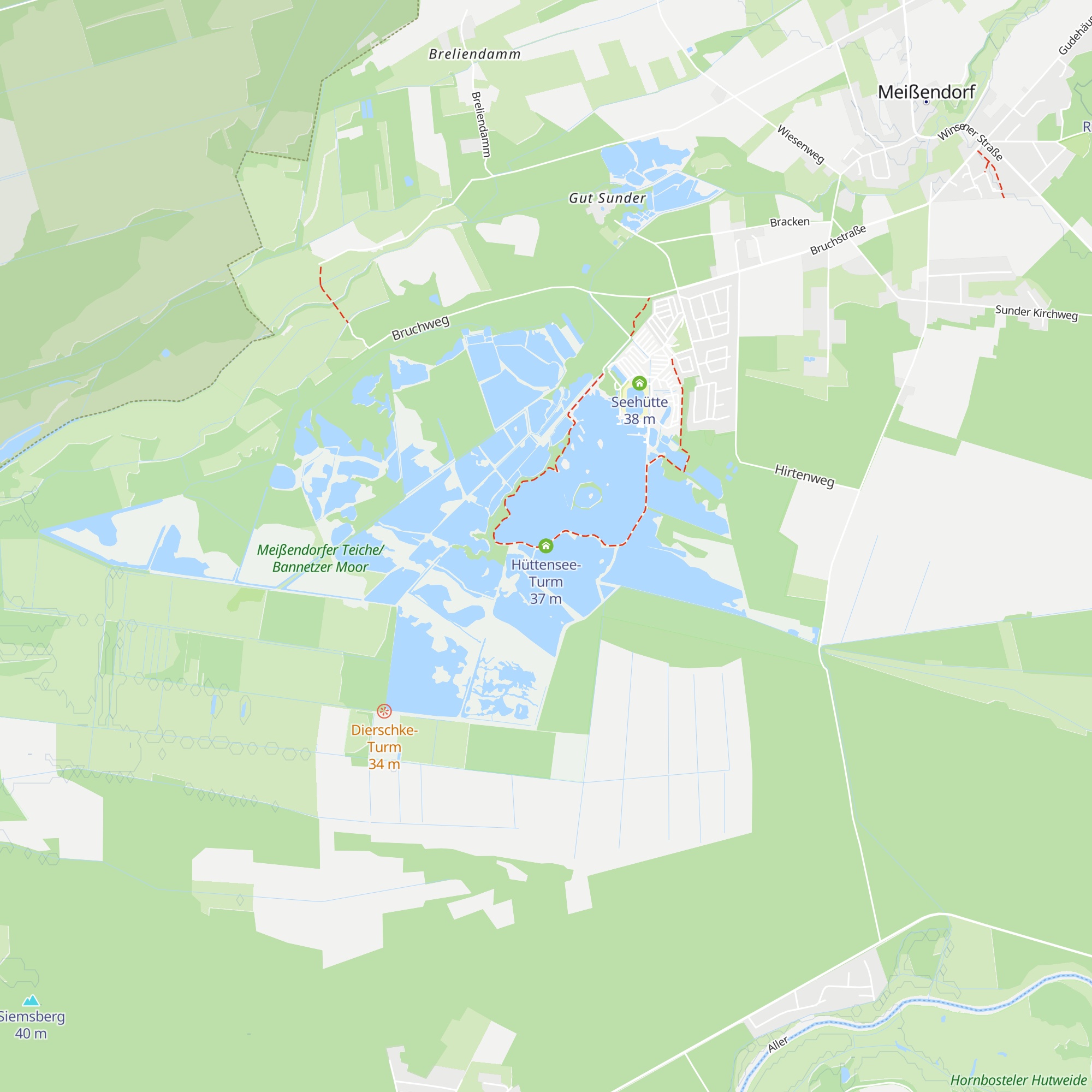 Hüttensee-Turm map