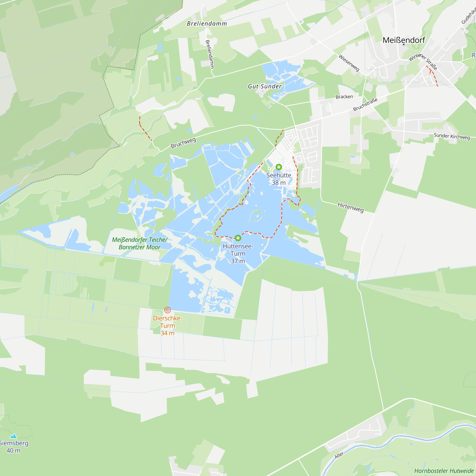 Hüttensee-Turm map
