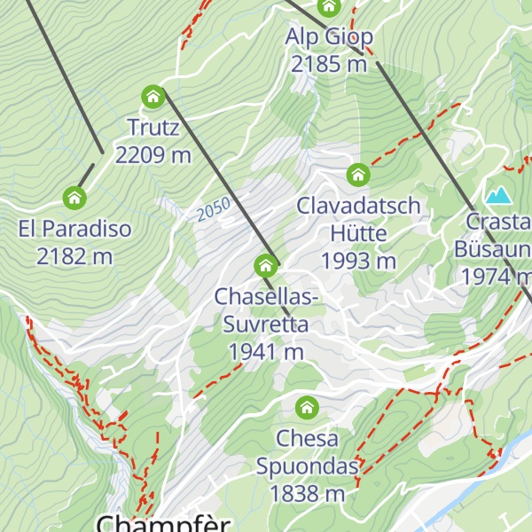 Map of Chasellas-Suvretta