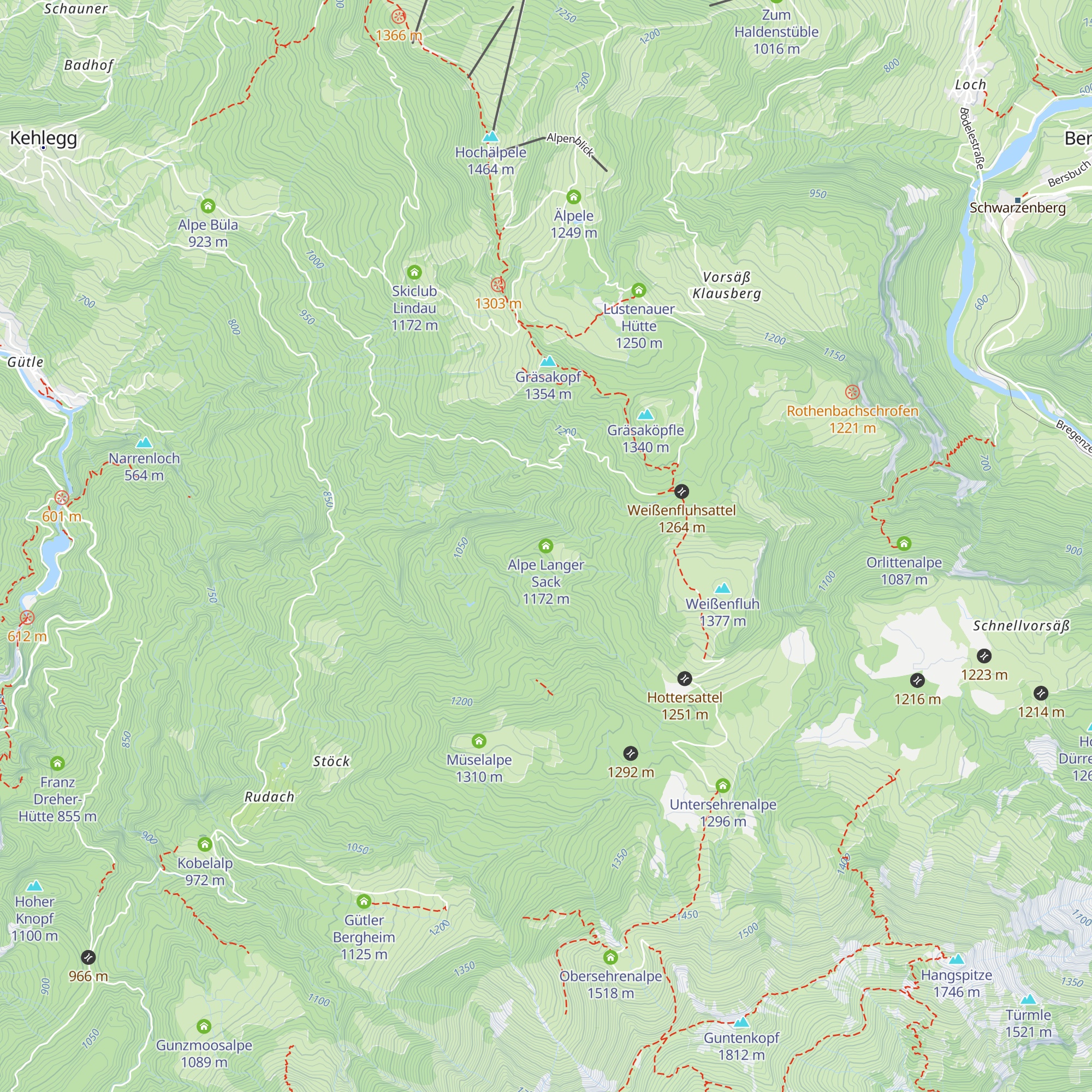 Alpe Langer Sack map