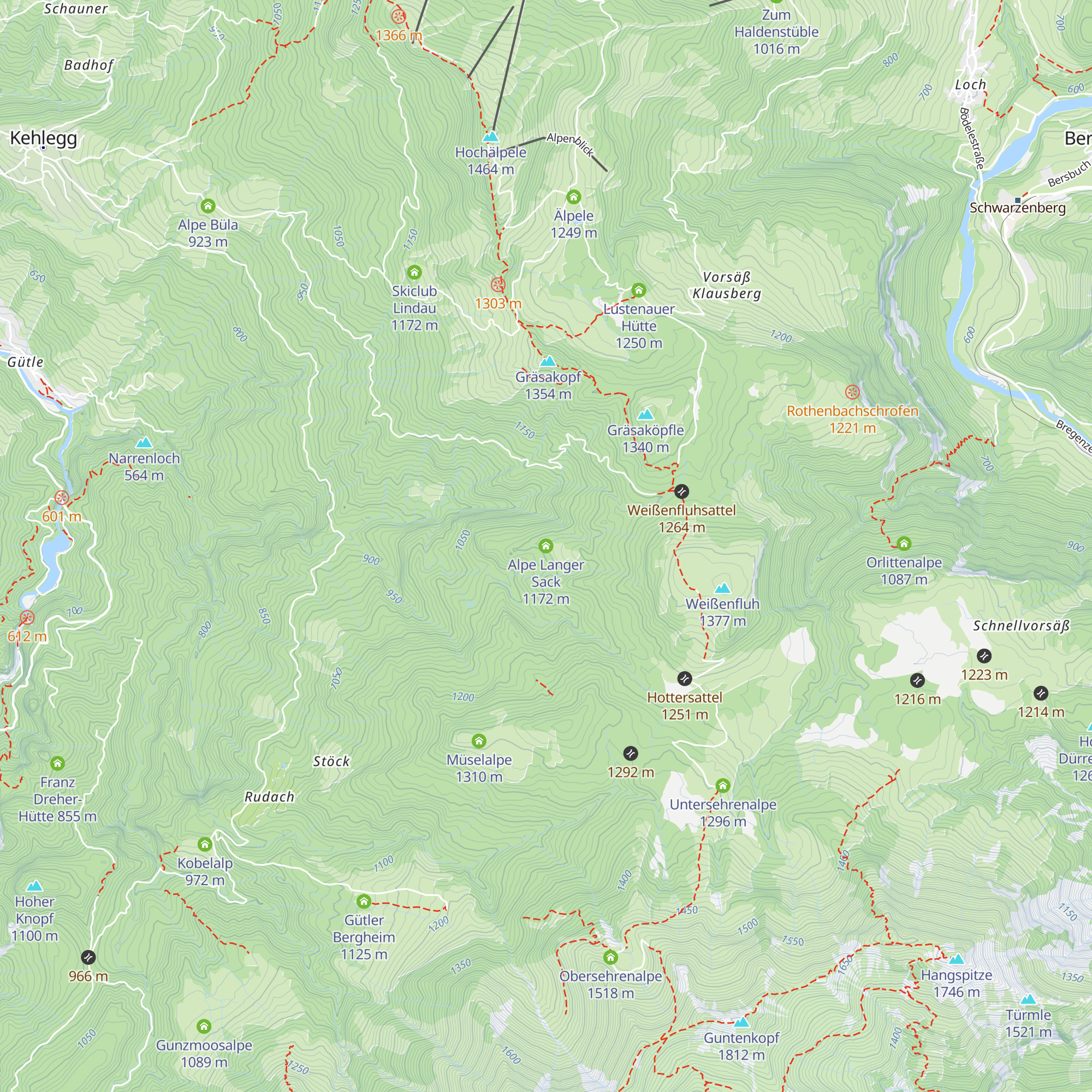 Alpe Langer Sack map