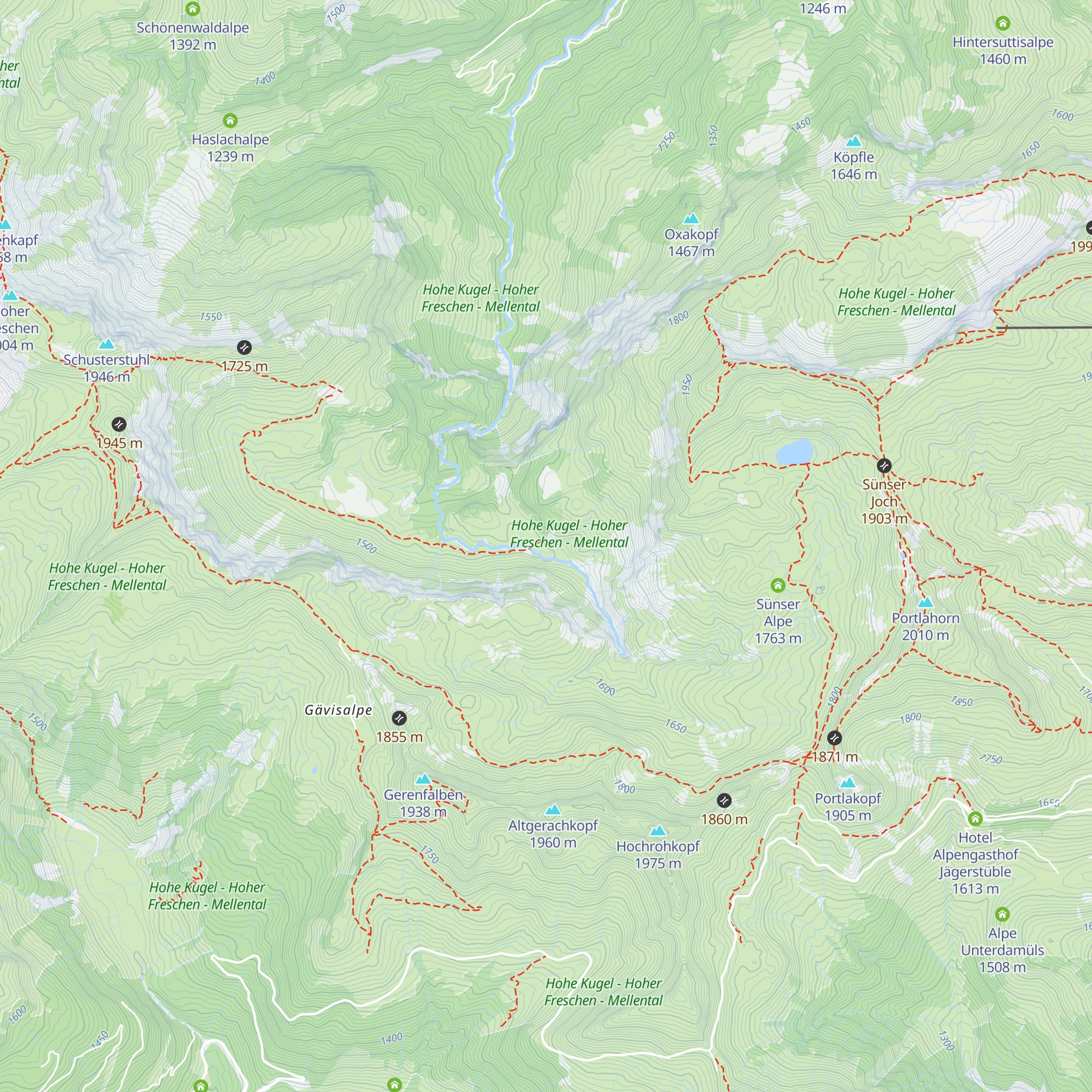 Vordermellenalpe map