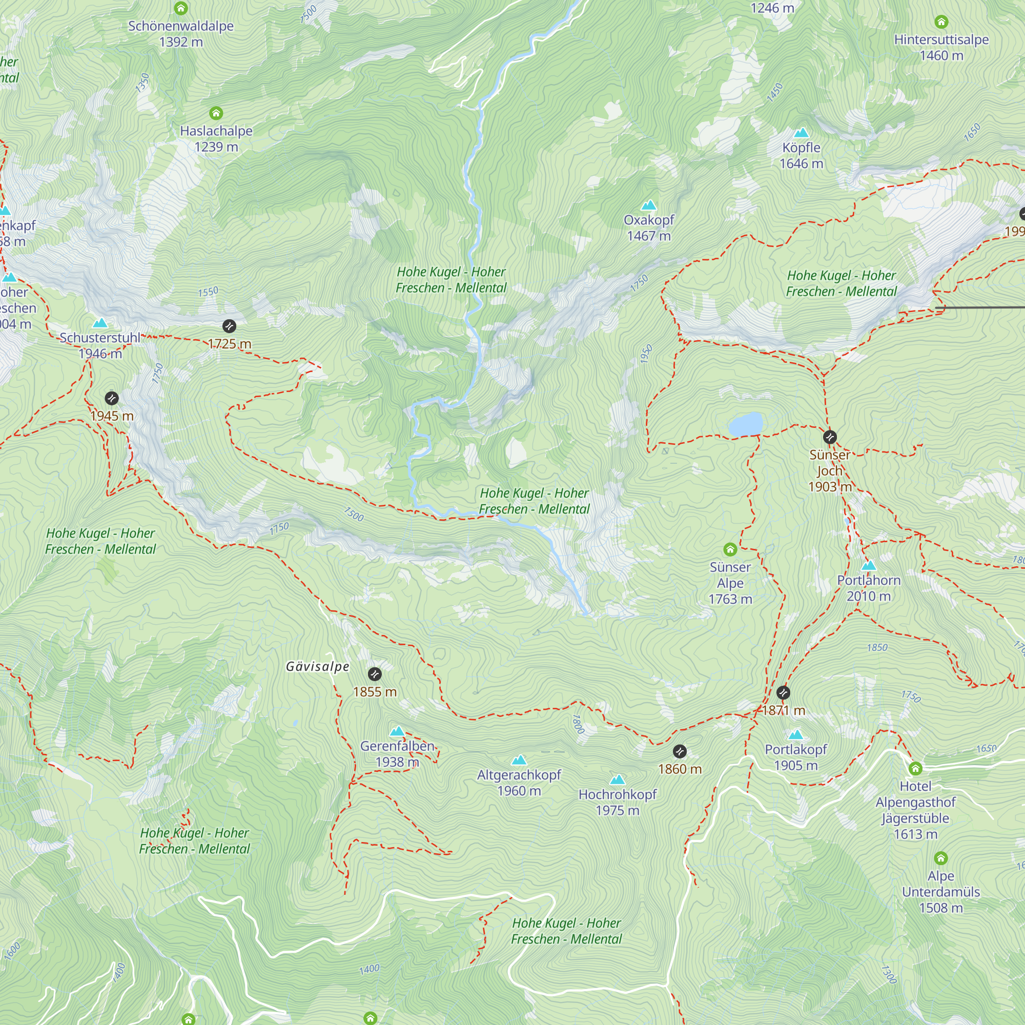 Vordermellenalpe map