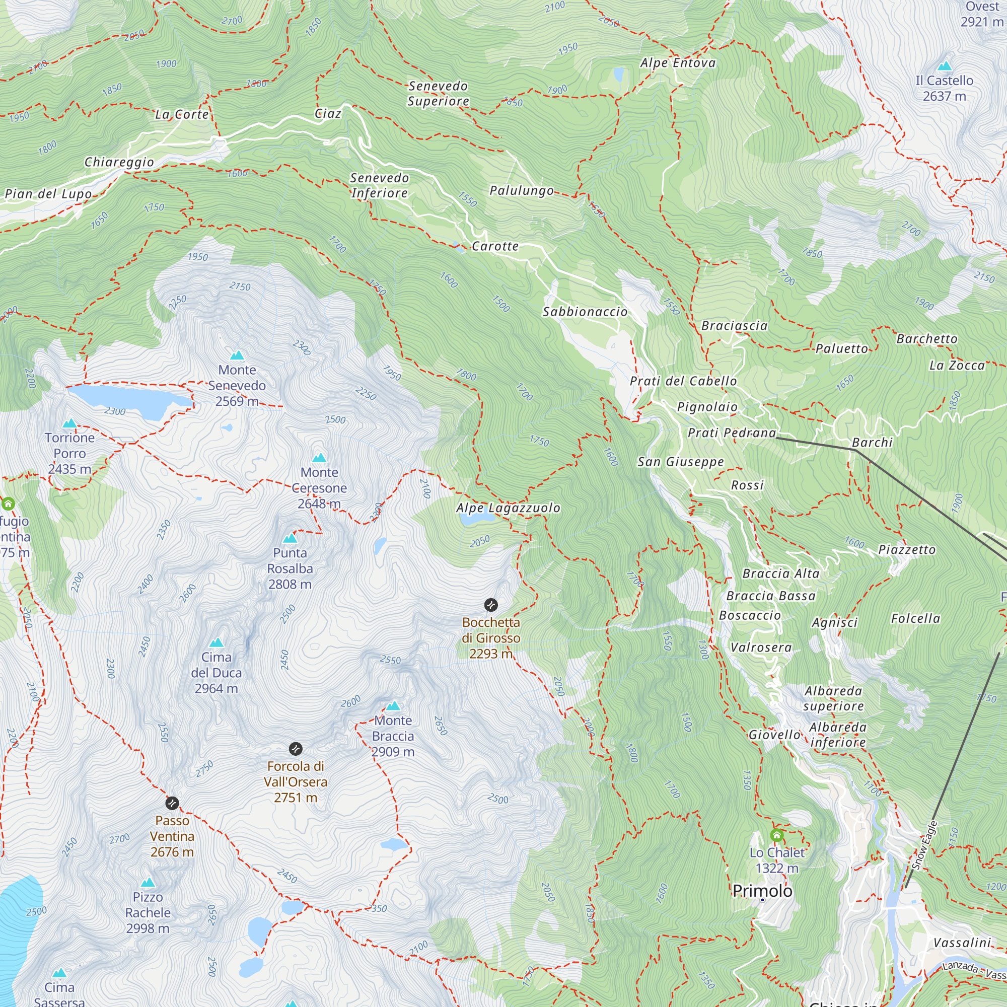 La tegia dell'alpe map