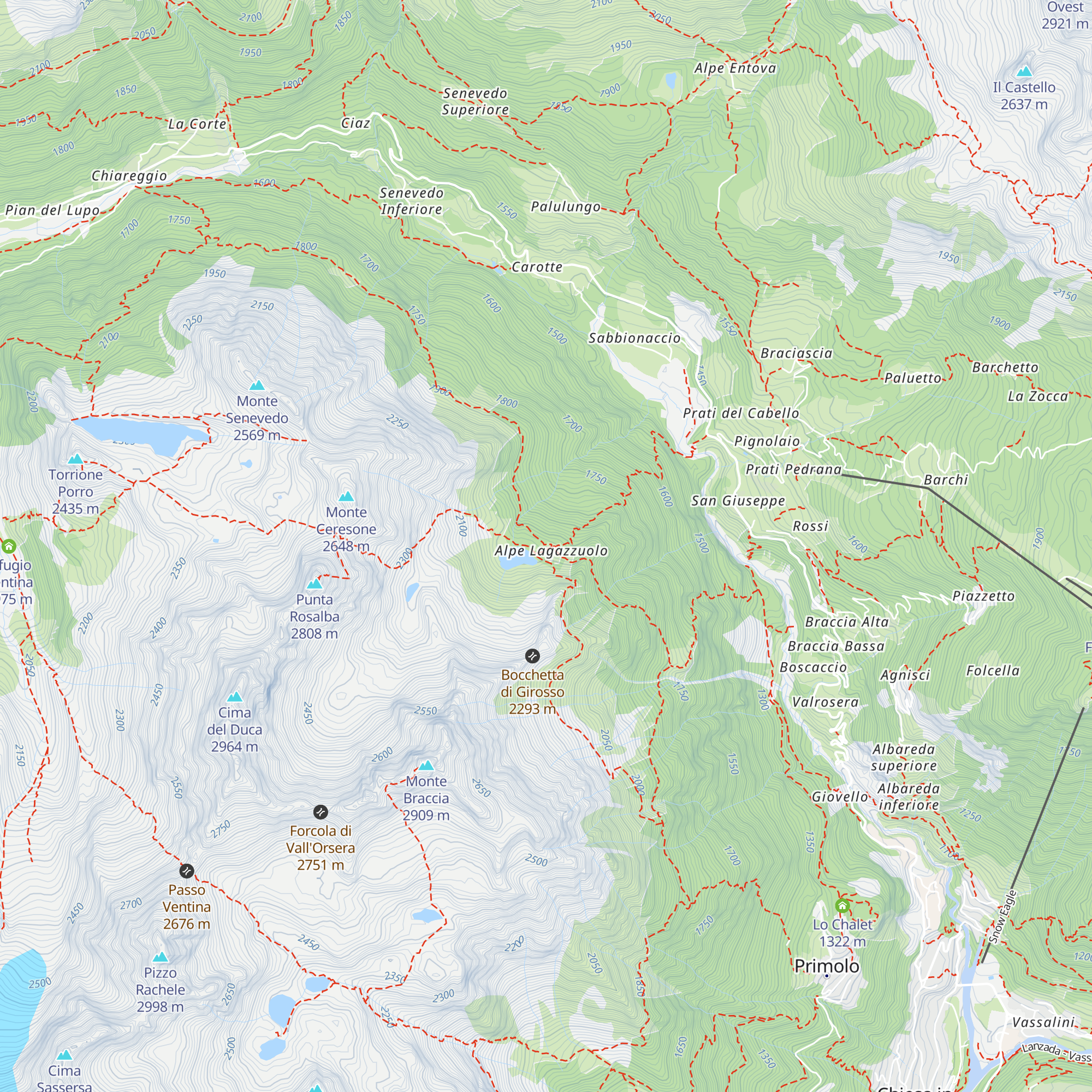 La tegia dell'alpe map