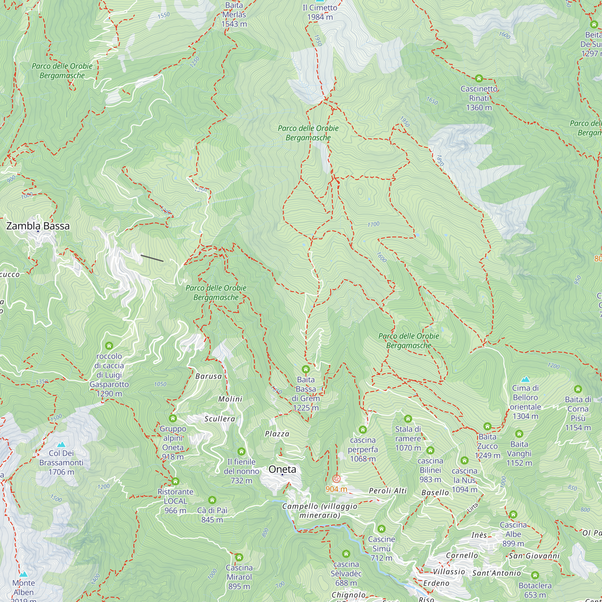 Vecchio skilift in disuso map