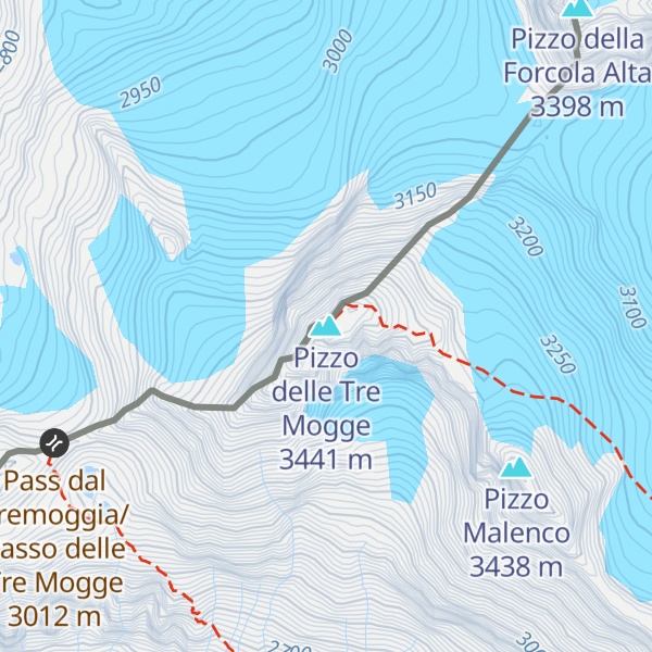 Map of Pizzo delle Tre Mogge