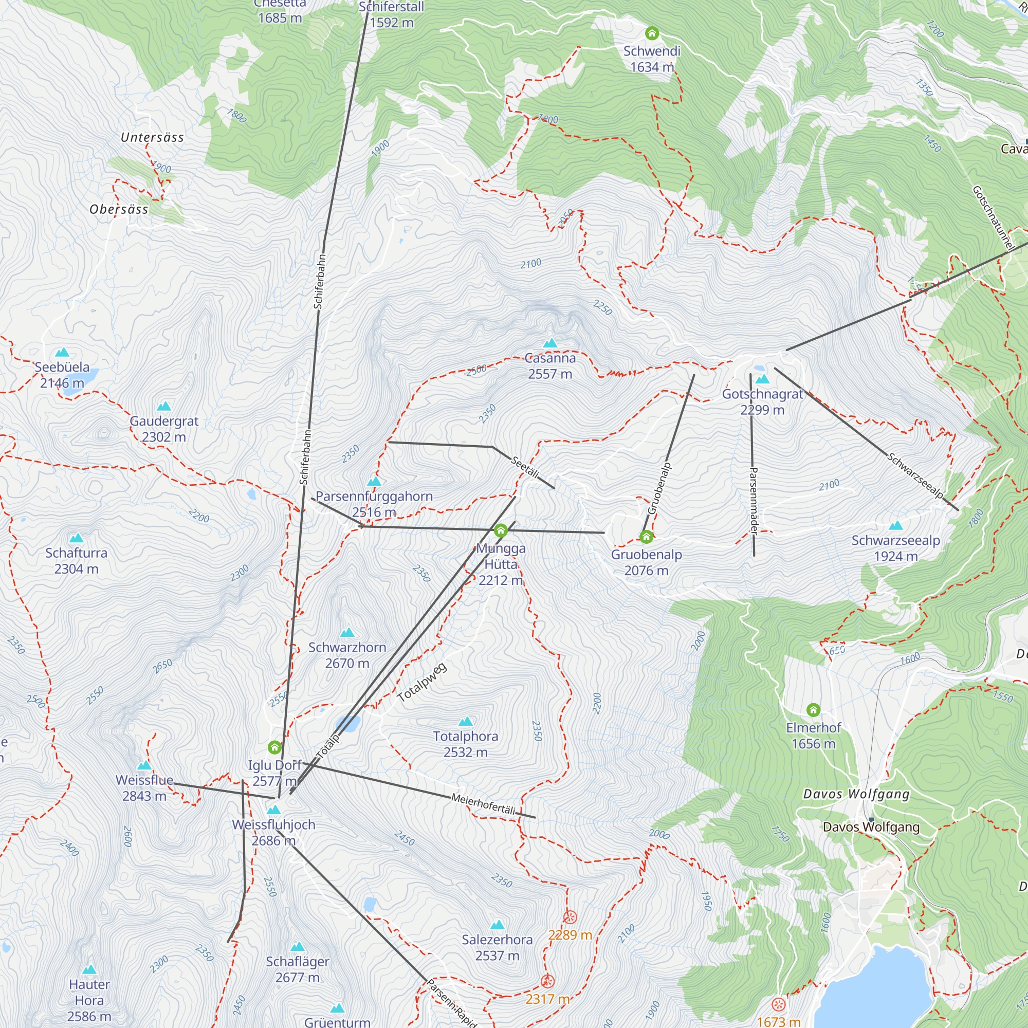 Parsennhütte map