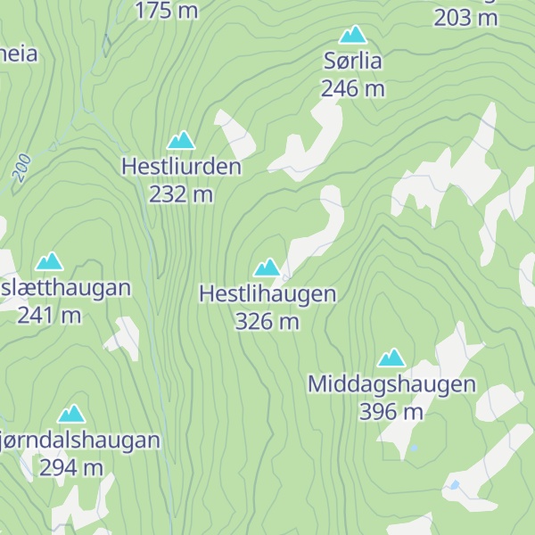 Map of Hestlihaugen