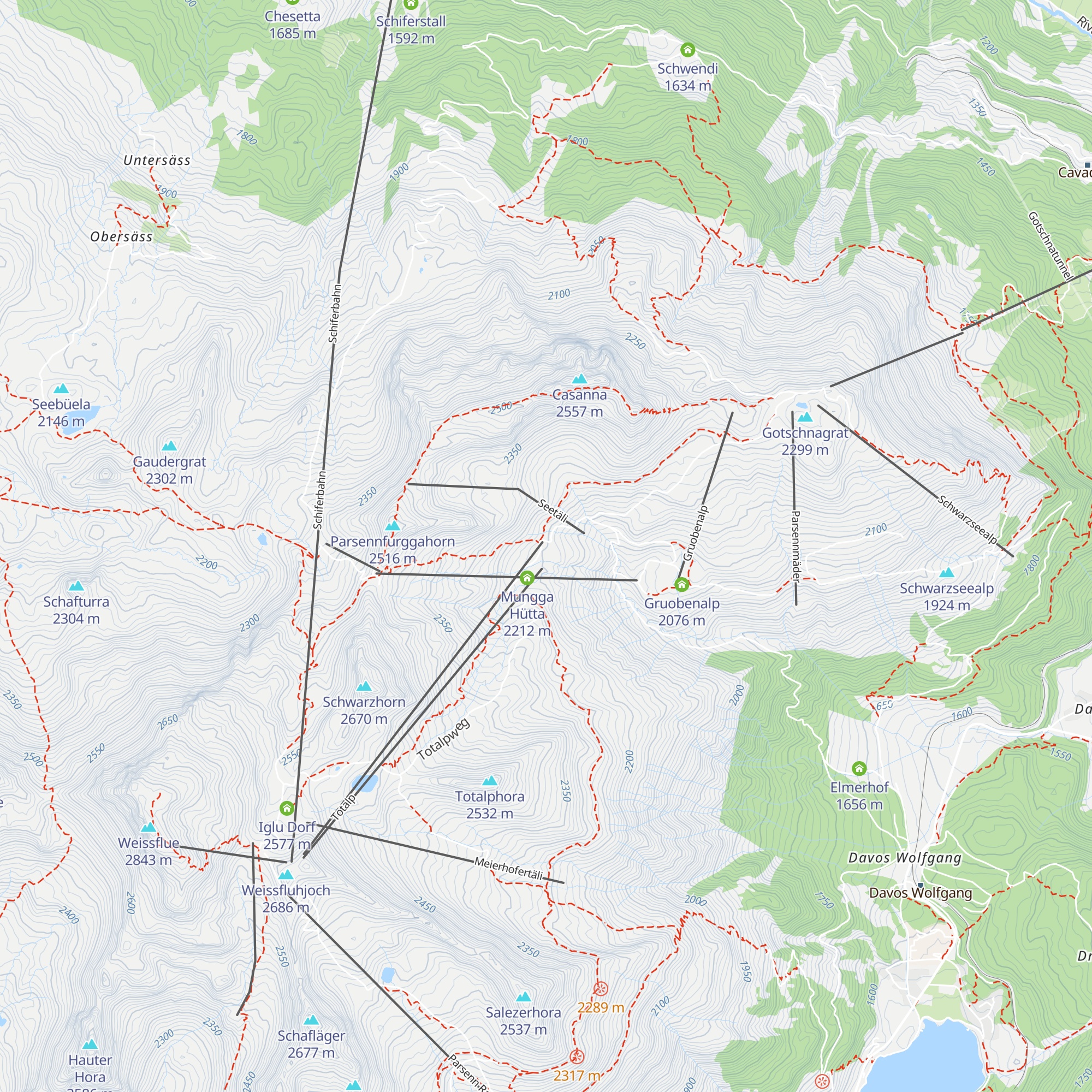 Parsennhütte map