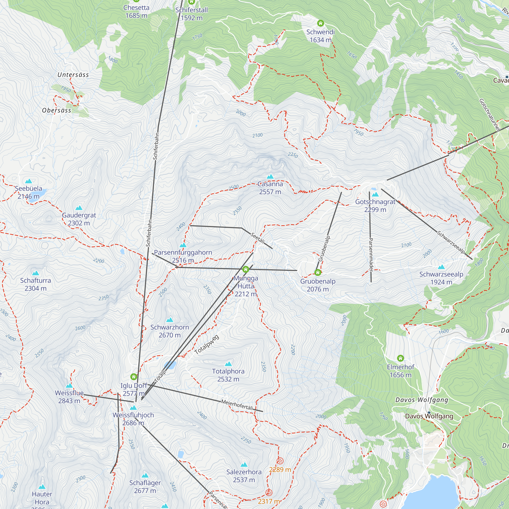 Parsennhütte map
