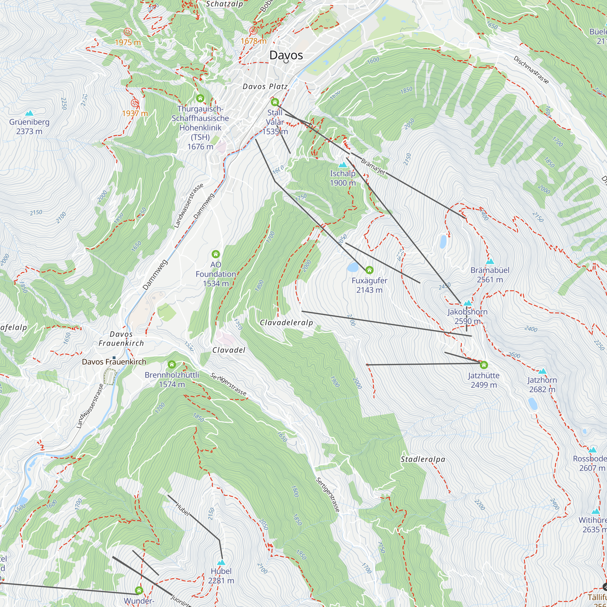 Calavadeler Alp map