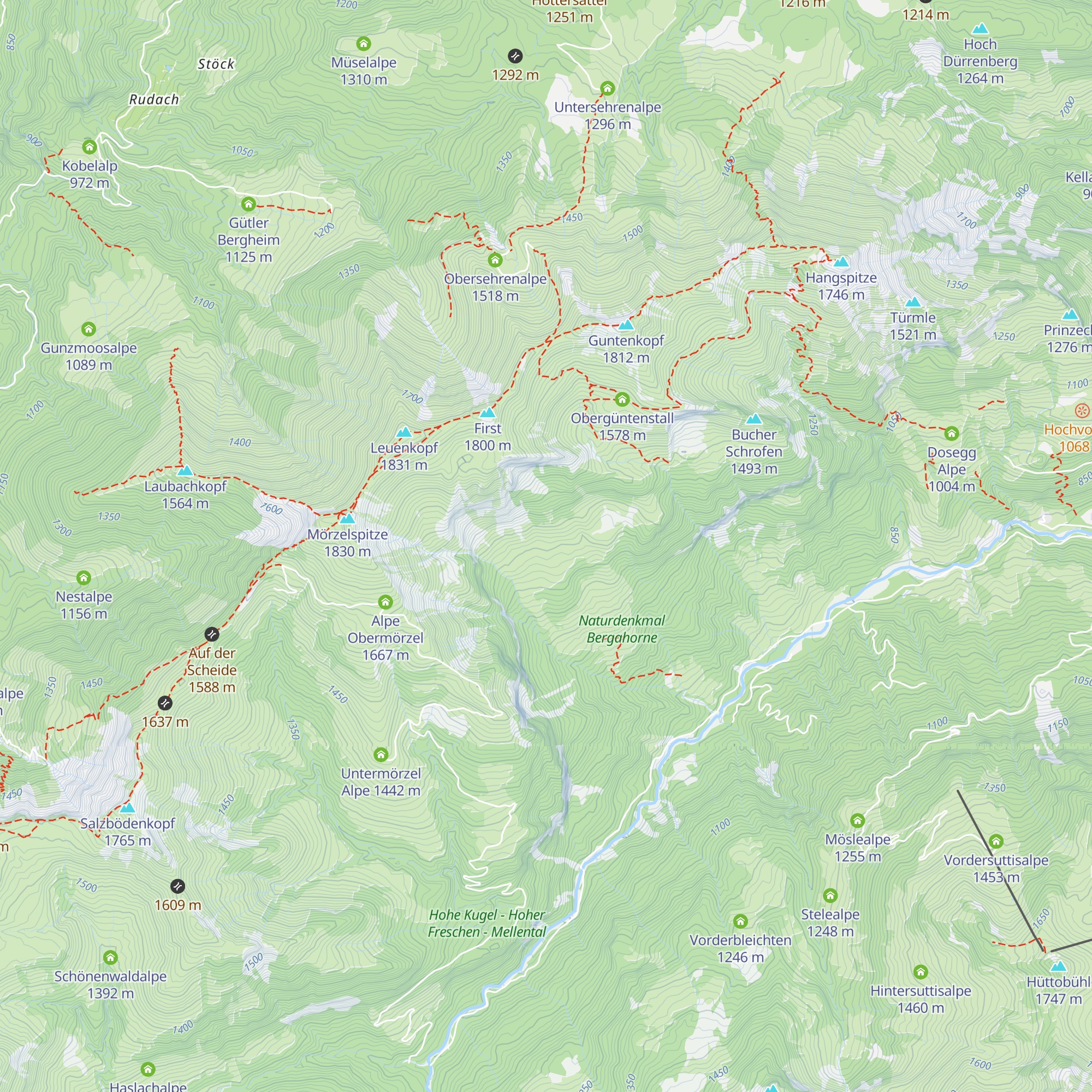 Alpe Untergüntenstall map