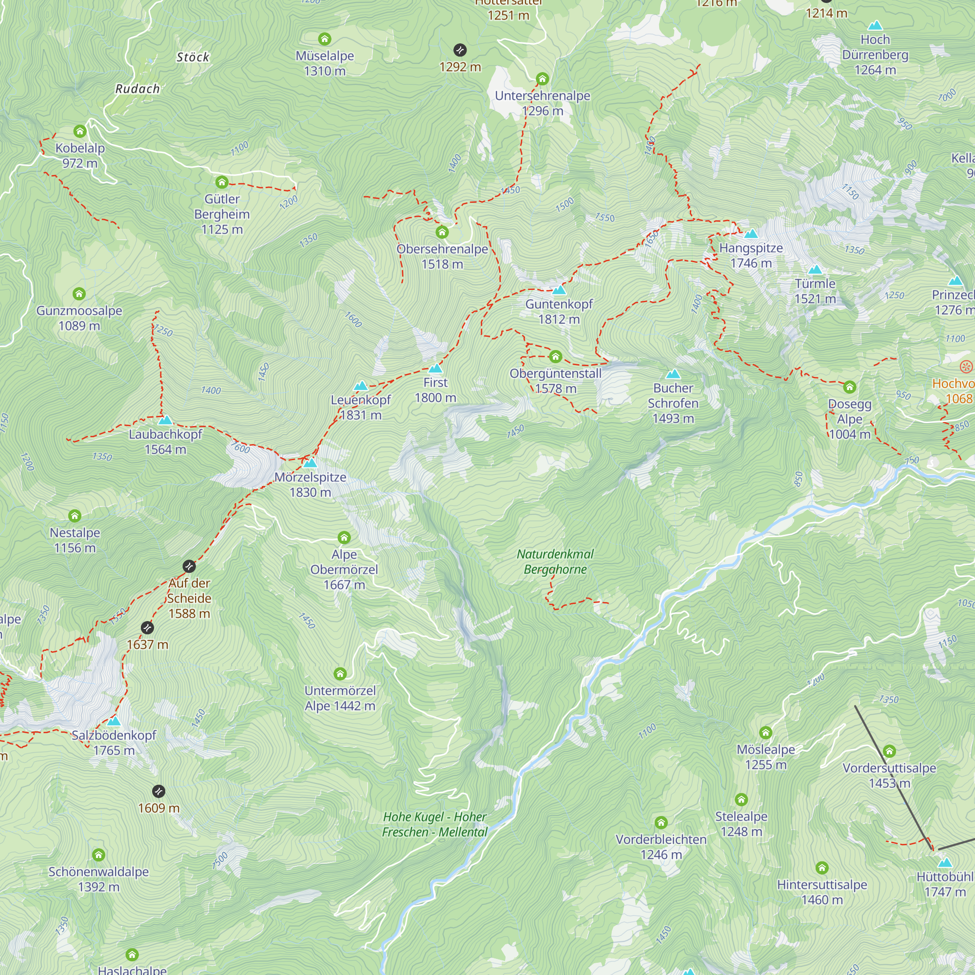 Alpe Untergüntenstall map