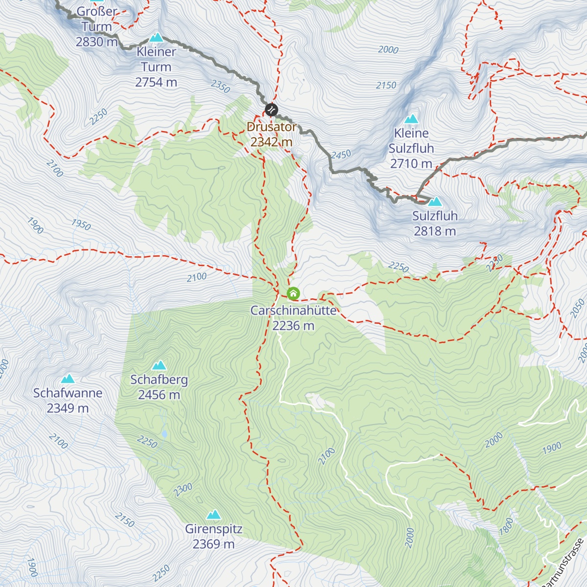 Carschinahütte map