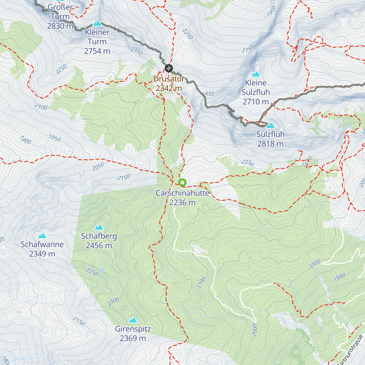 Carschinahütte map