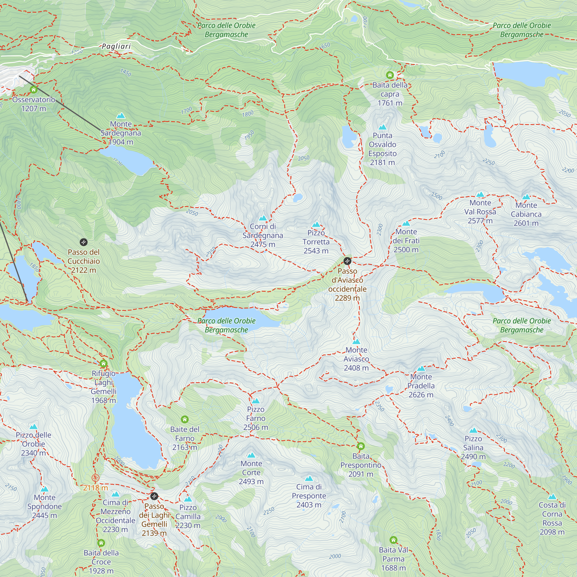 Baita di Gornì map